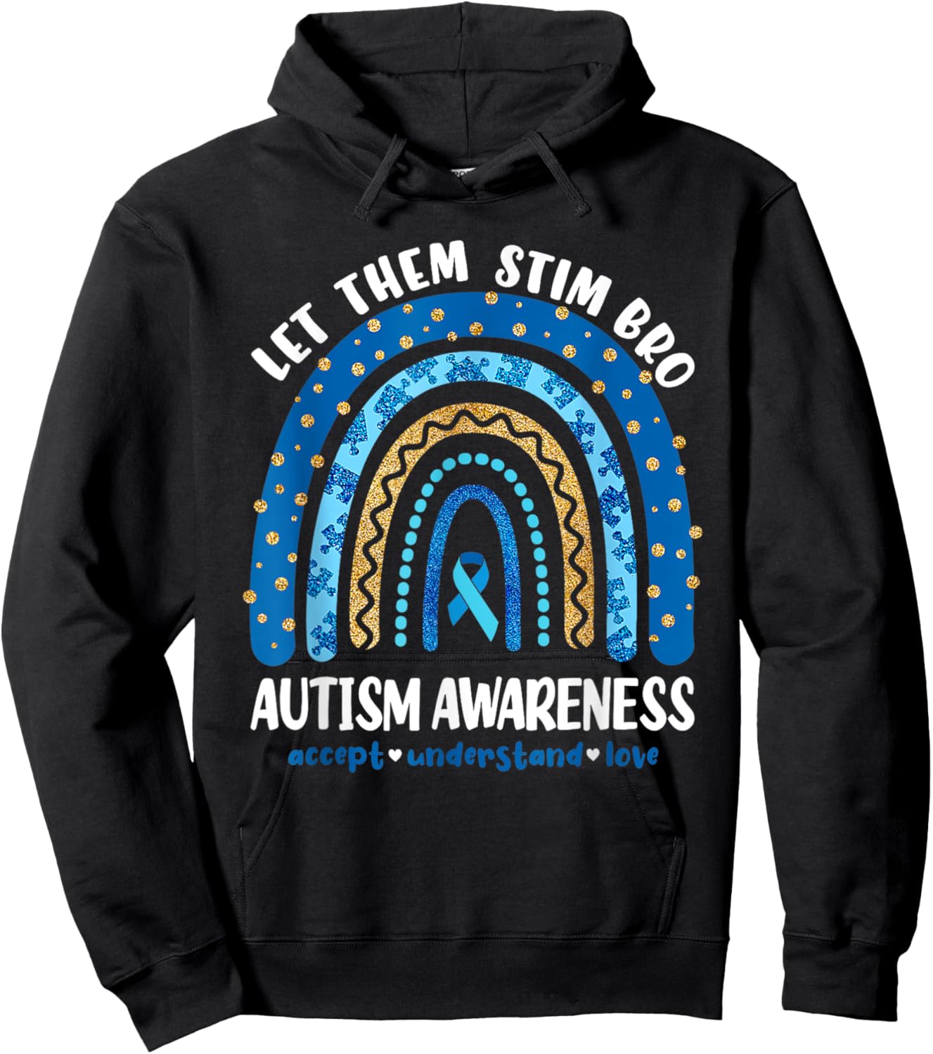 Funny Autism Awareness Month Just Let Them Stim Bro Boys Hoodie - Hoodie | Black
