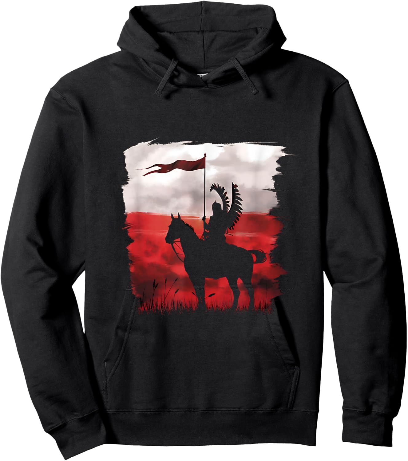 Flag of Polish National Day Hussar Husaria Poland Poland Hoodie - Hoodie | Black