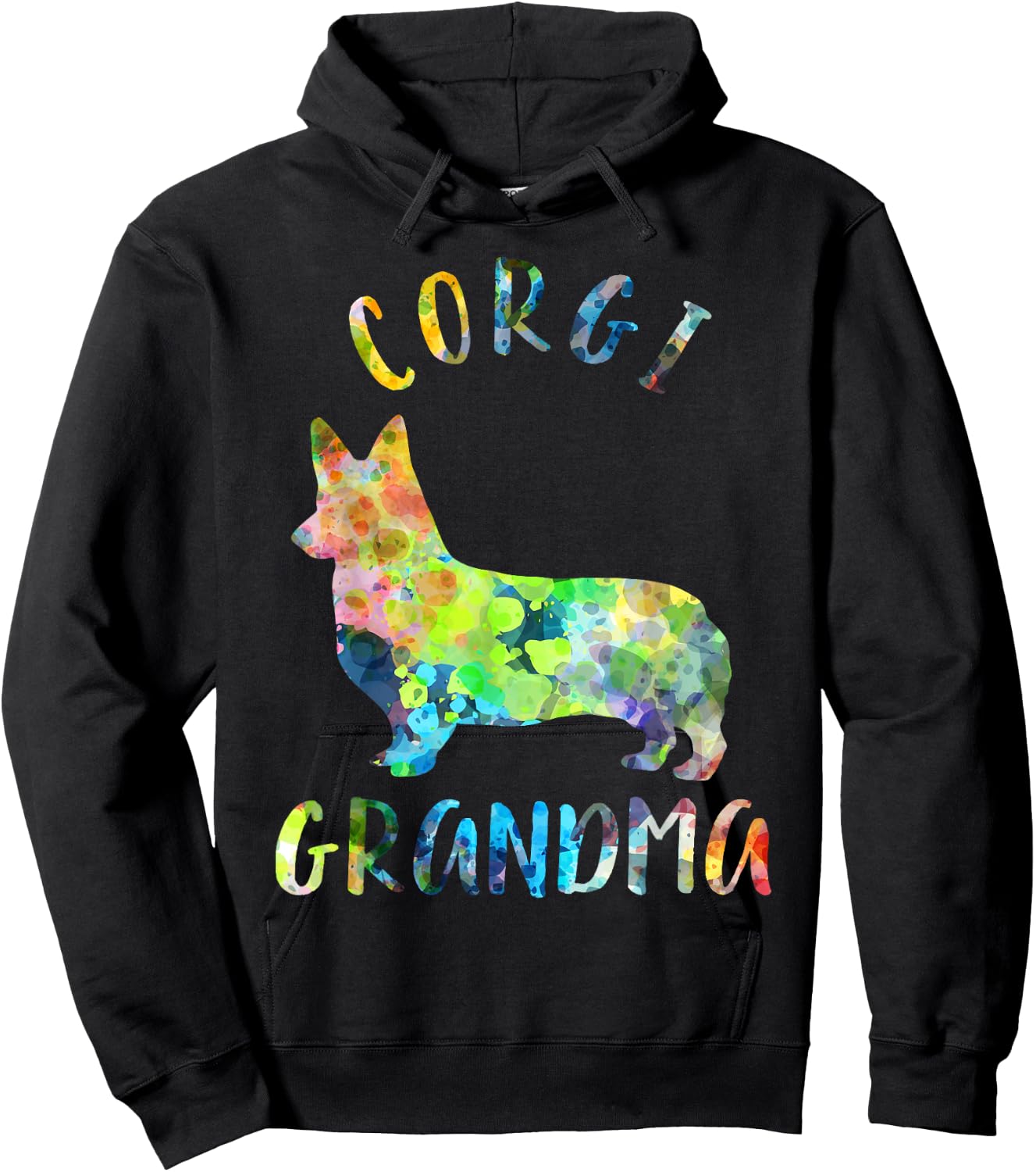 Corgi Grandma Dog Grandma Funny Corgi Owner Men Women Kids Hoodie - Hoodie | Black
