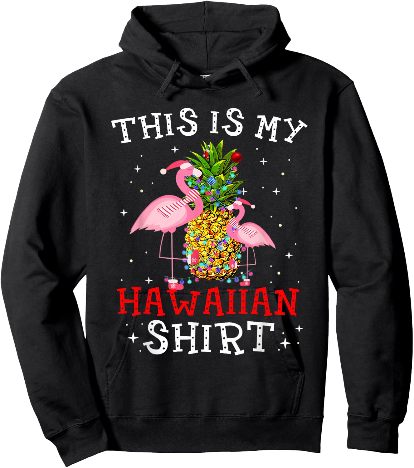 Flamingo This Is My Hawaiian Shirt Tropical Party Women Girl Hoodie - Hoodie | Black