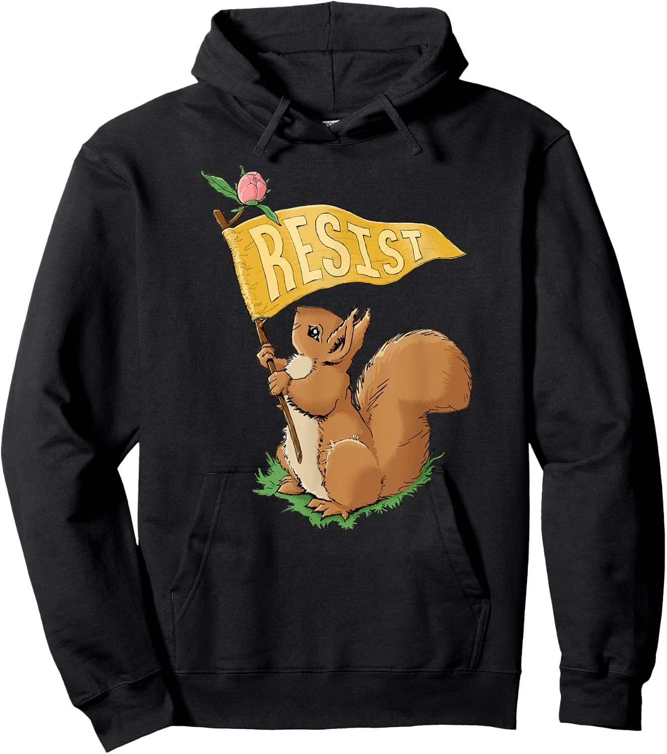 Cute Resist Squirrel / Anti-Trump Hoodie - Hoodie | Black
