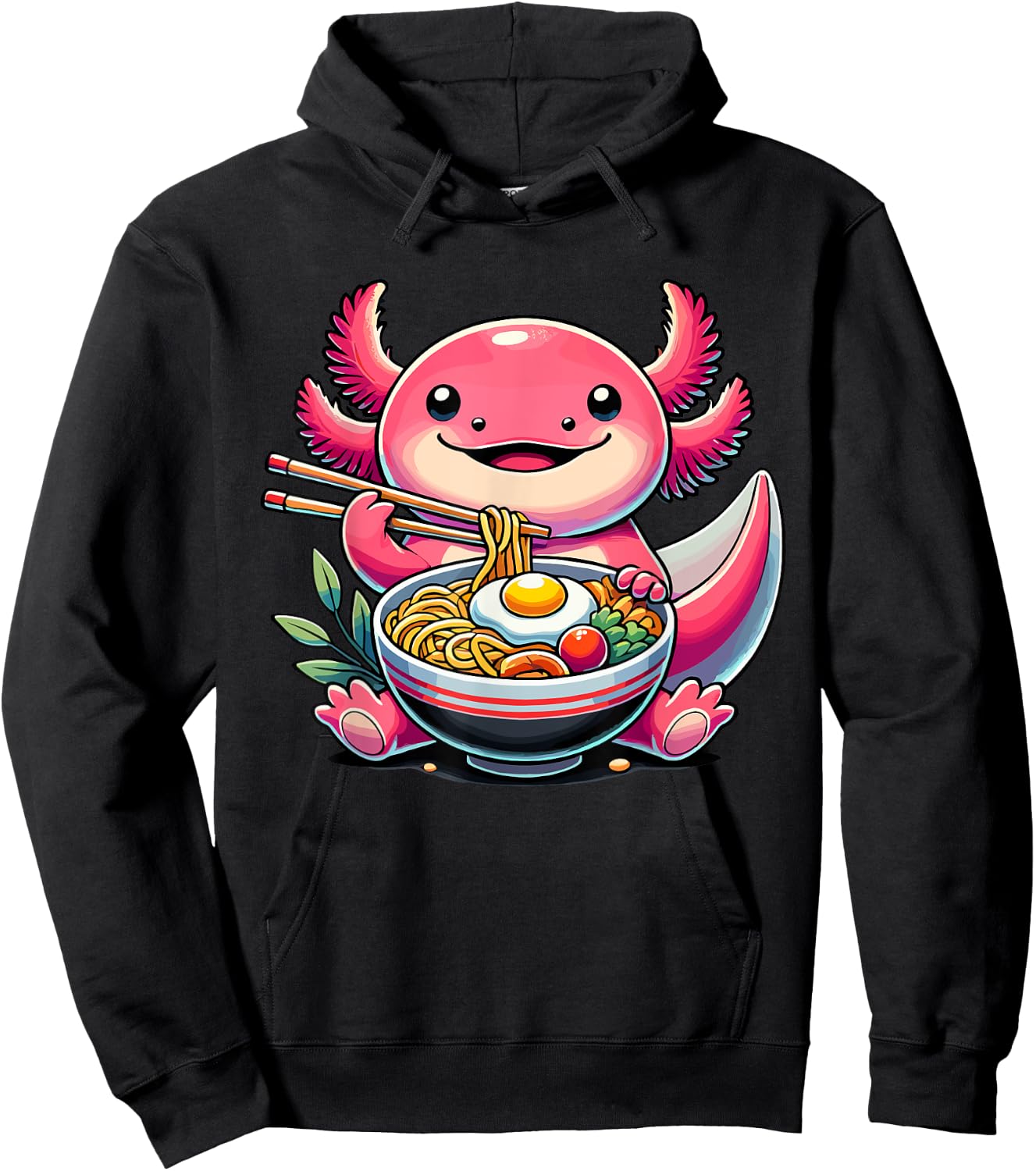 Axolotl Ramen Noodles for Girls & Kids | Anime kawaii, Axolotl Hoodie - Hoodie | Black