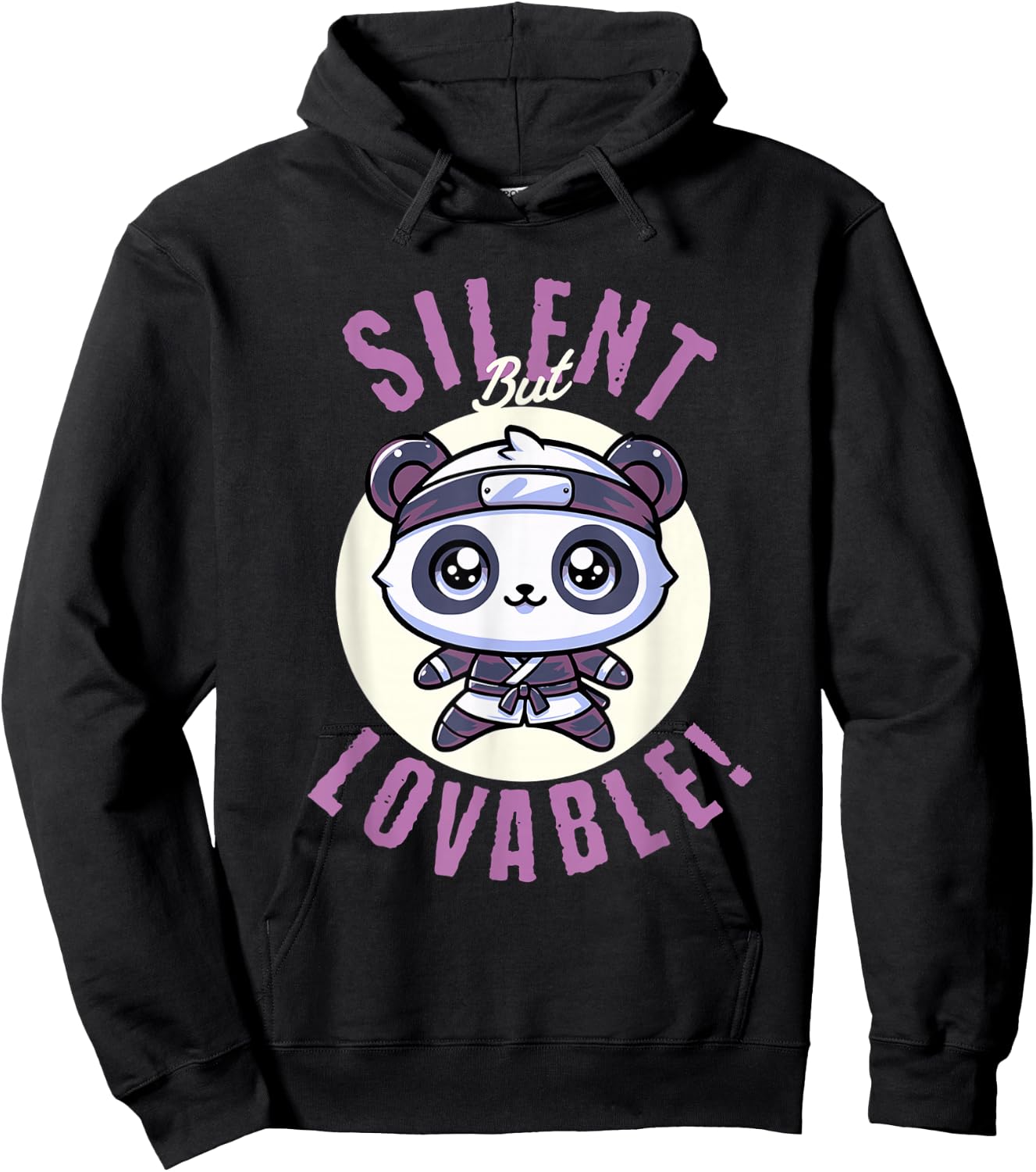 Cute Panda Bear Ninja Silent But Lovable Kids Shirt Hoodie - Hoodie | Black