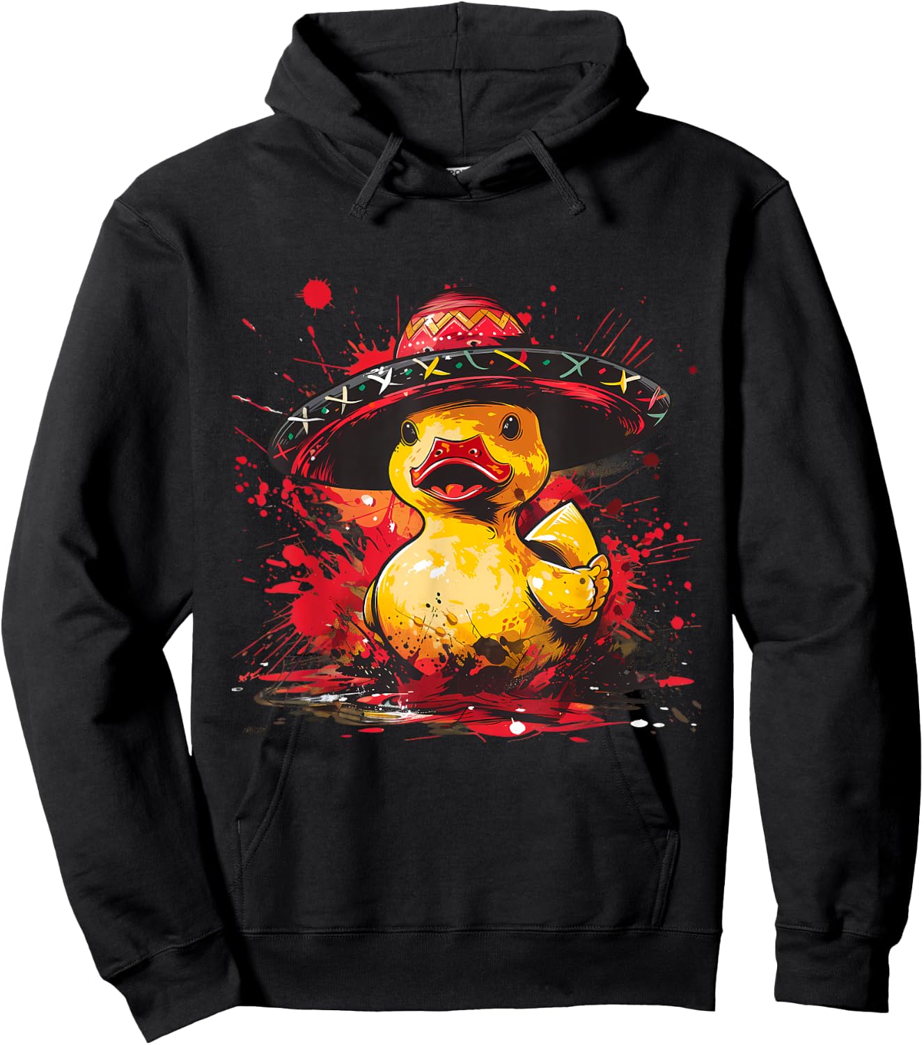 Rubber Duck Mexican Sombrero Cinco De Mayo Rubber Duckie Hoodie - Hoodie | Black