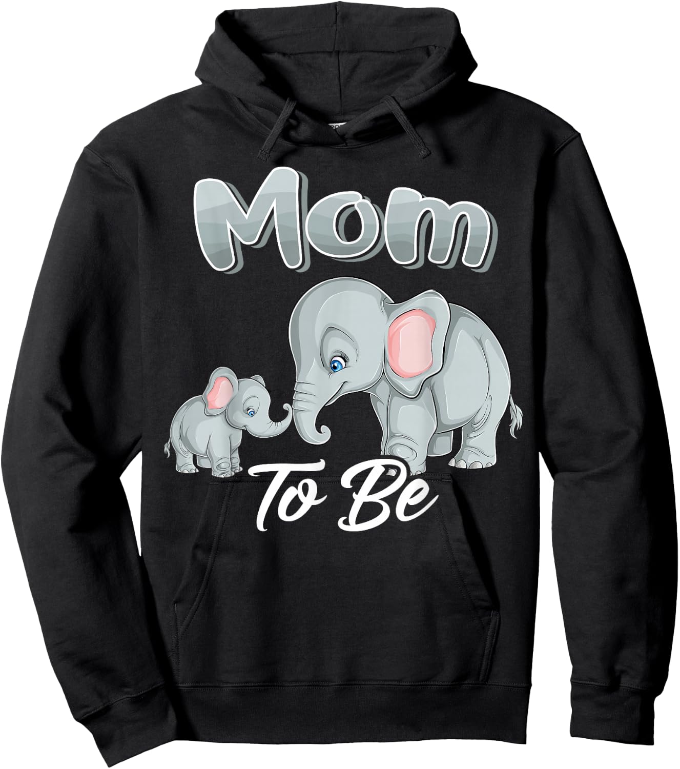 Soon Mom to Be Elephants for Baby Shower Gender Reveal Women Hoodie - Hoodie | Black