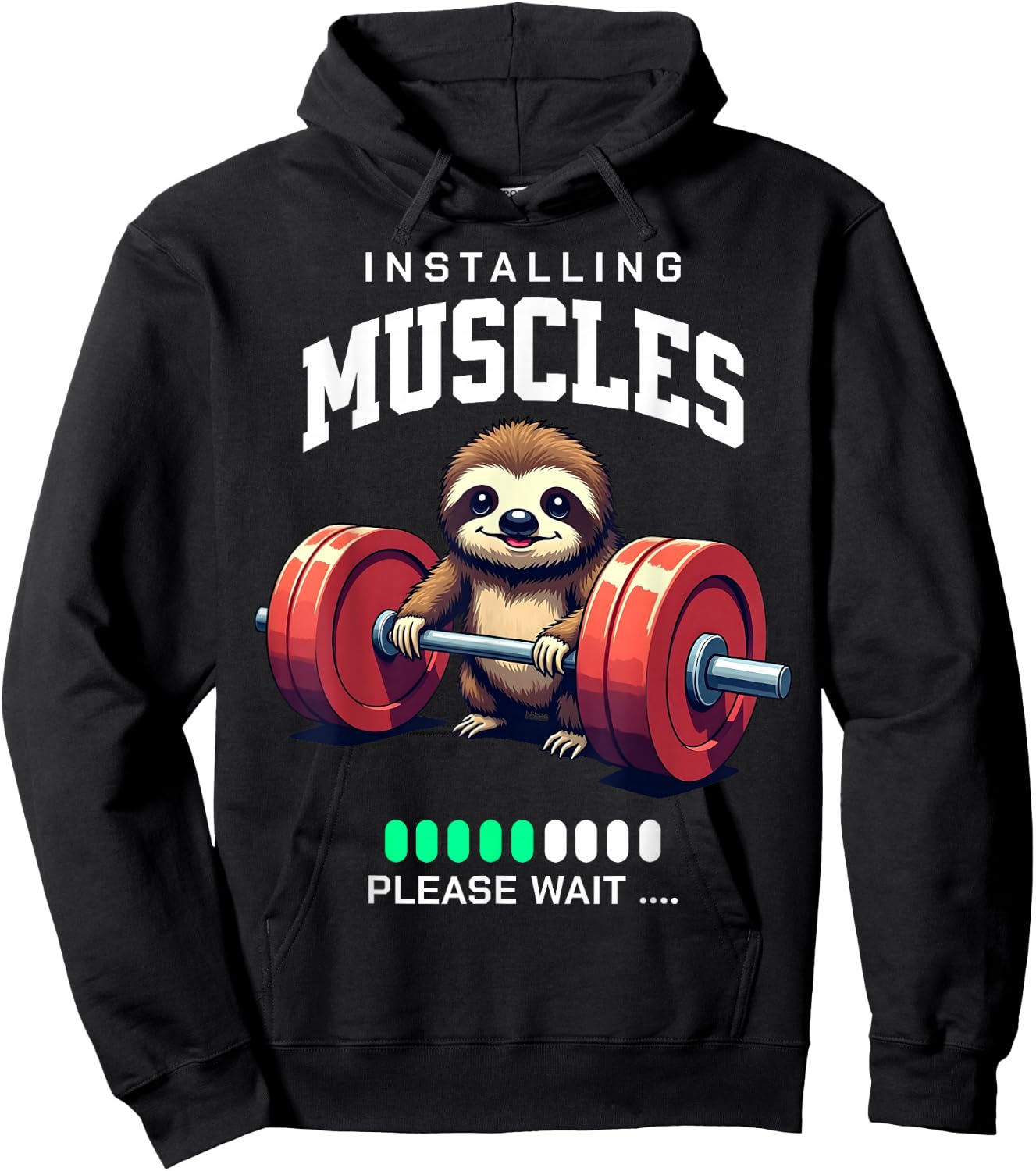 Funny Sloth Workout Gym Fitness Weightlifting , black Hoodie - Hoodie | Black