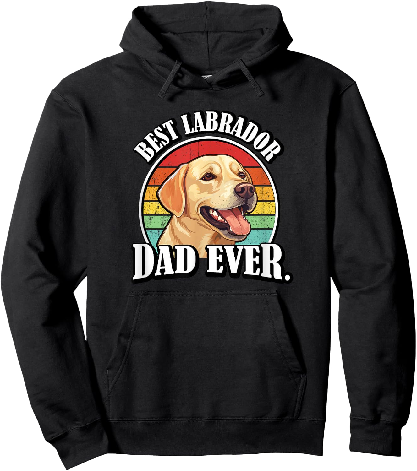 Boys Funny Retro Vintage Best Dad Yellow Lab Lover Hoodie - Hoodie | Black