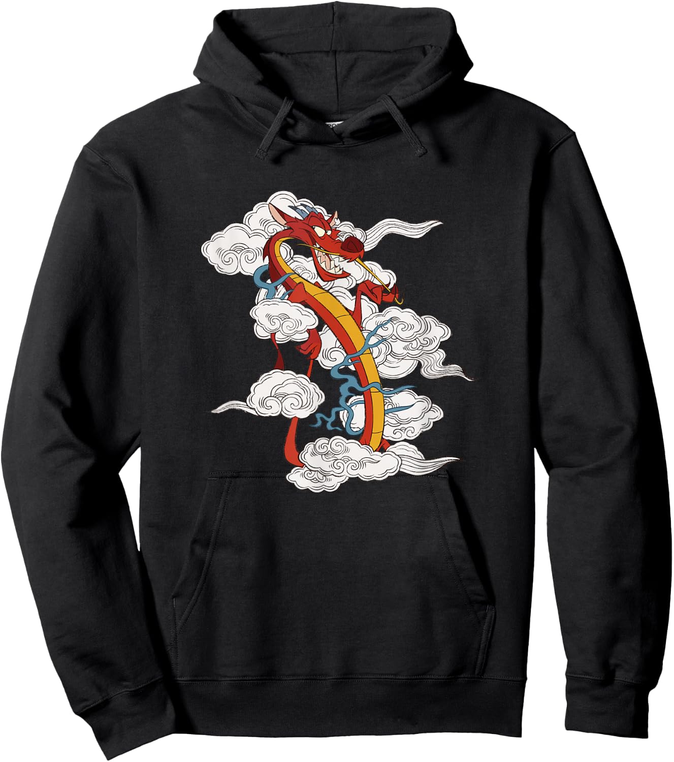 Disney Mulan Chinese New Years Sassy Mushu Clouds Portrait Hoodie - Hoodie | Black