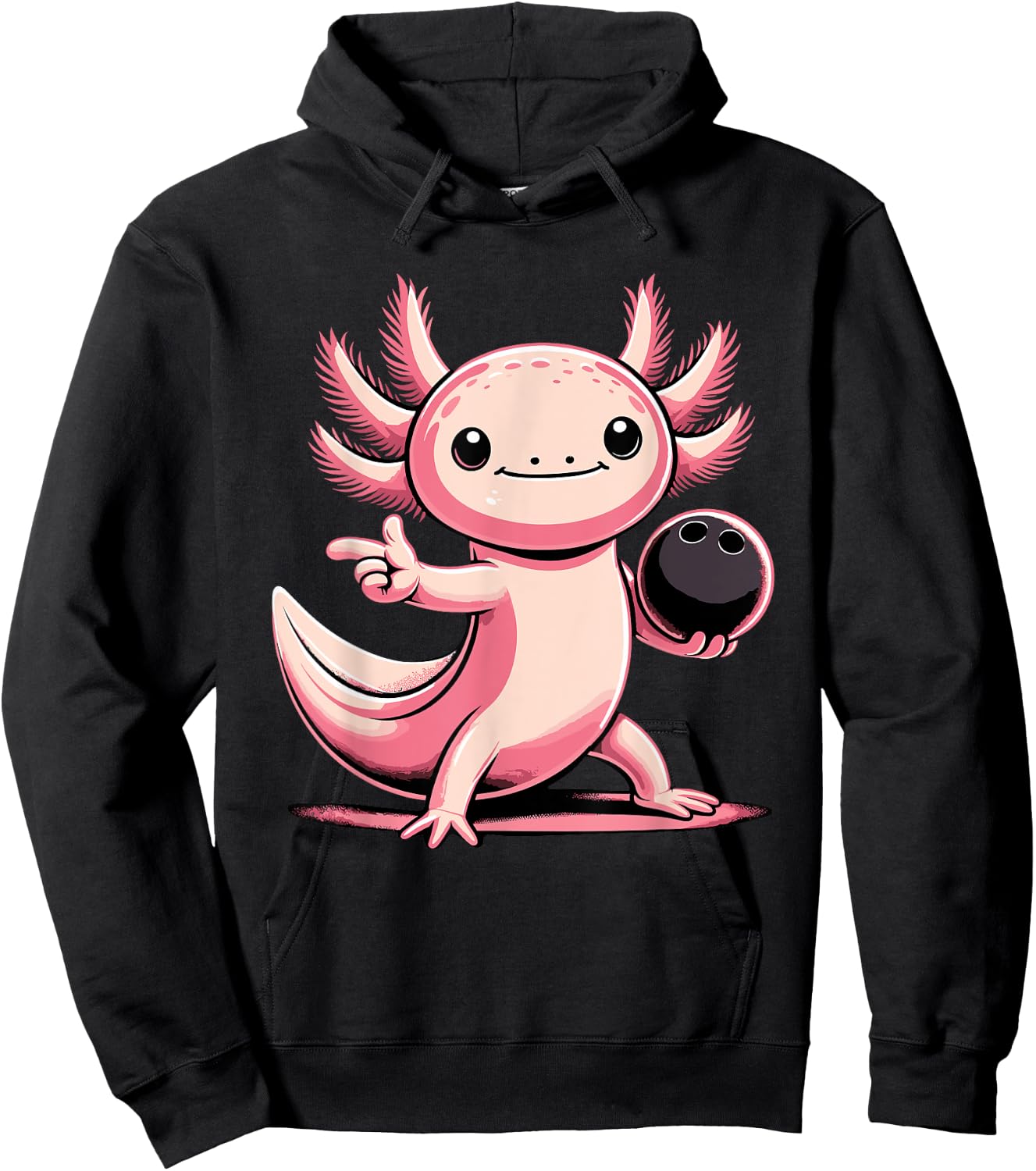 Funny Axolotl Bowling Player Bowler Bowl Sports Hoodie - Hoodie | Black