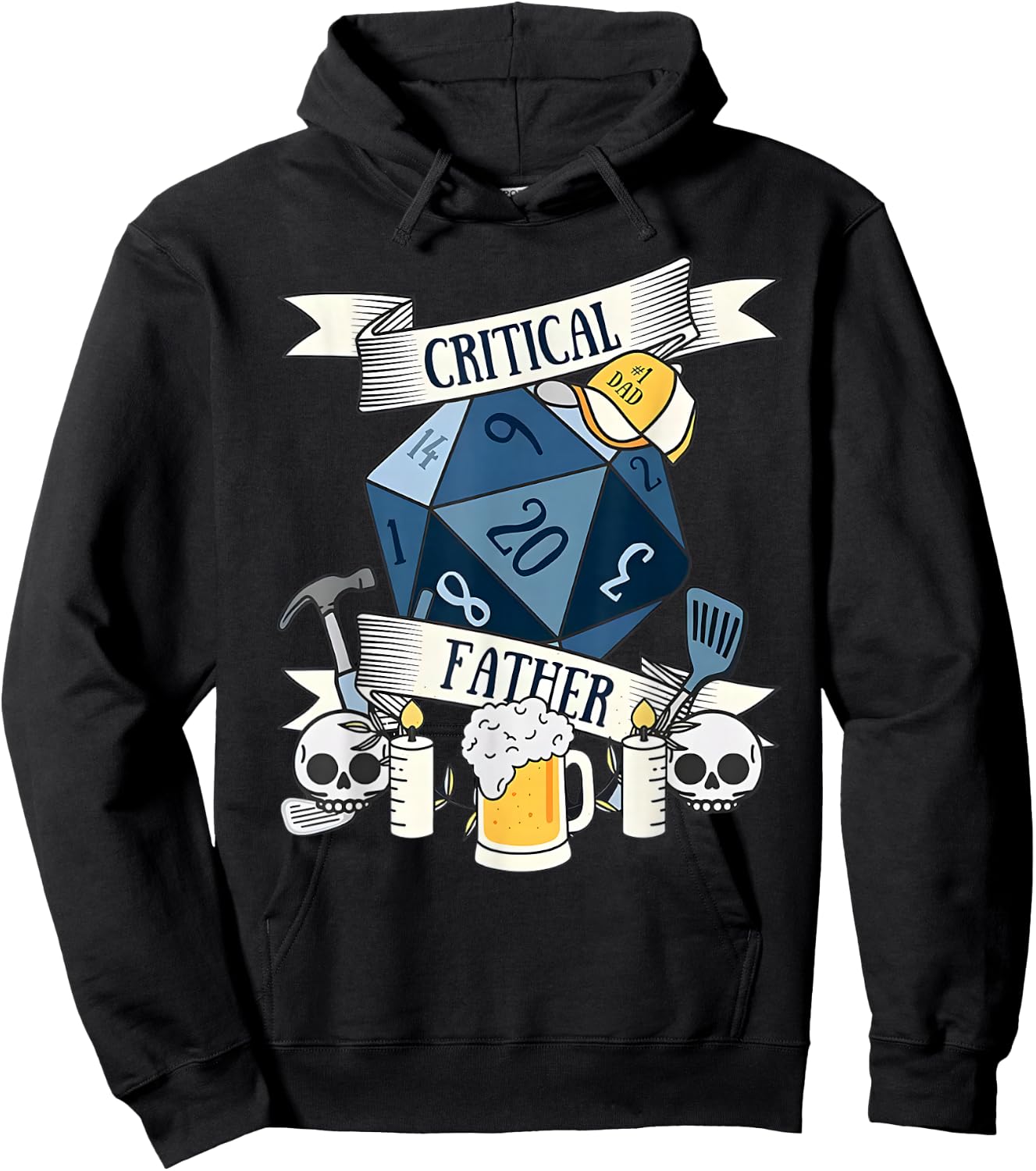 Critical Father RPG Gifts Father's Day Hoodie - Hoodie | Black