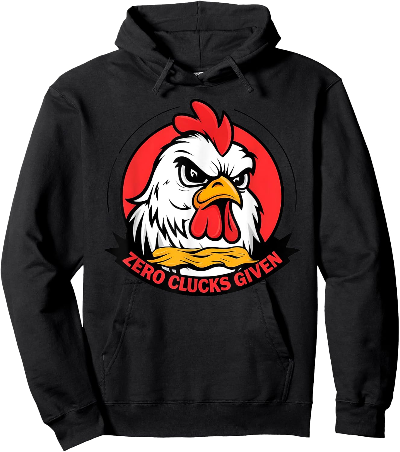Zero Clucks Given Funny Angry Farm Hen Hoodie - Hoodie | Black