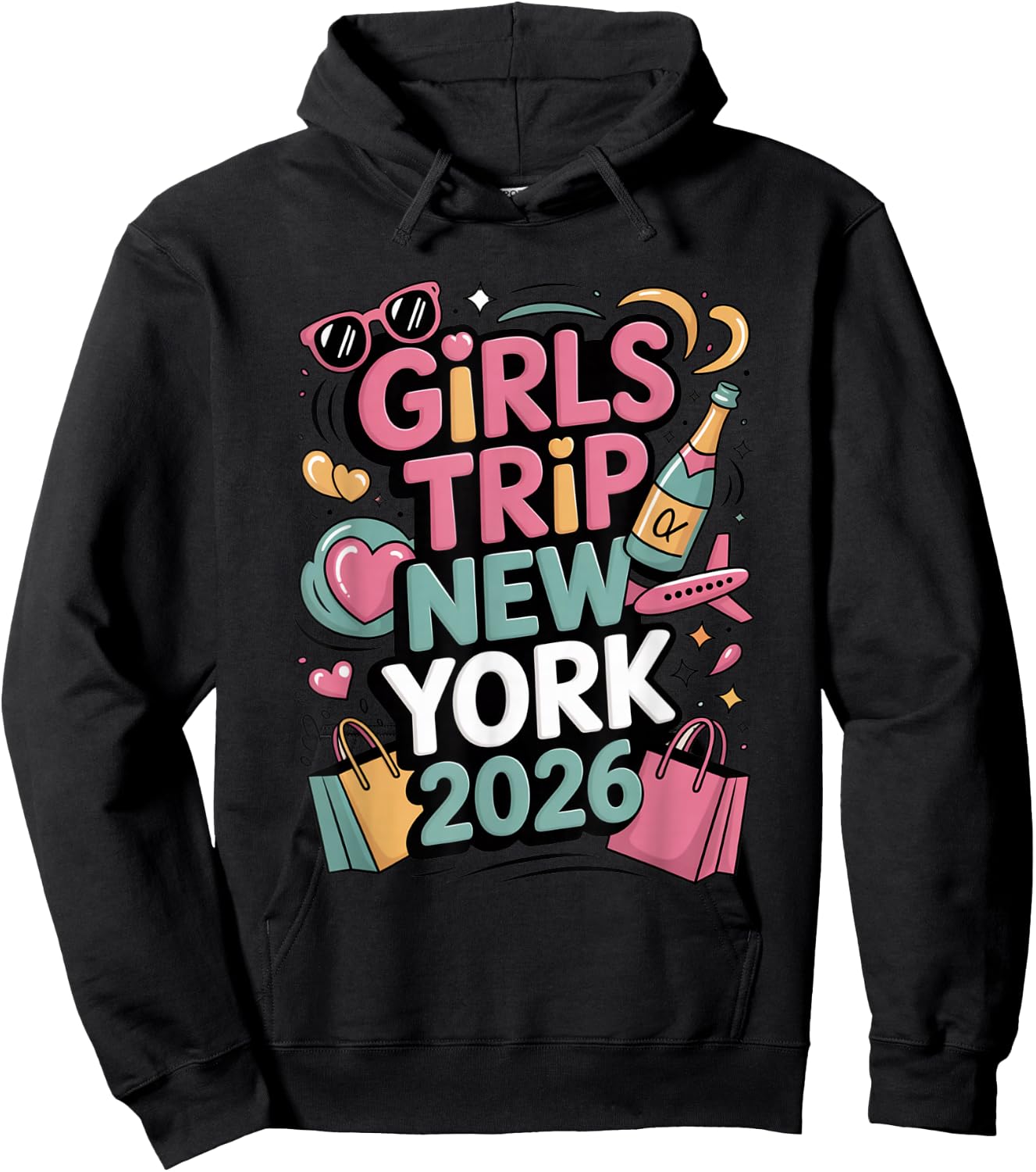 Girls Trip New York 2026 Fun Travel Style Hoodie - Hoodie | Black