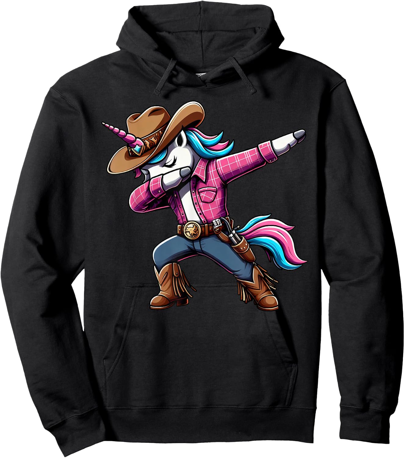 Halloween Dabbing Cute Cowboy Unicorn Apparel for Kids Boys Hoodie - Hoodie | Black