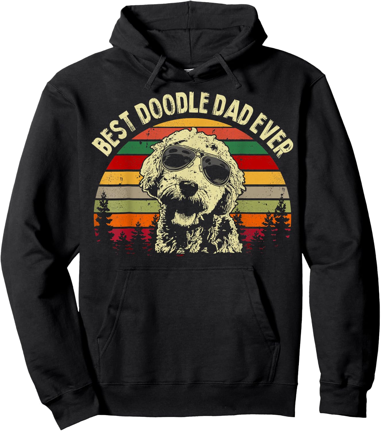 Best Doodle Dad Ever Funny Goldendoodle Dad Vintage Gifts Hoodie - Hoodie | Black