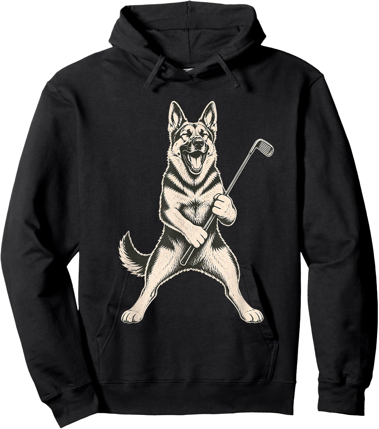 German Shepherd Golf Sports Vintage Dog Lover Hoodie - Hoodie | Black