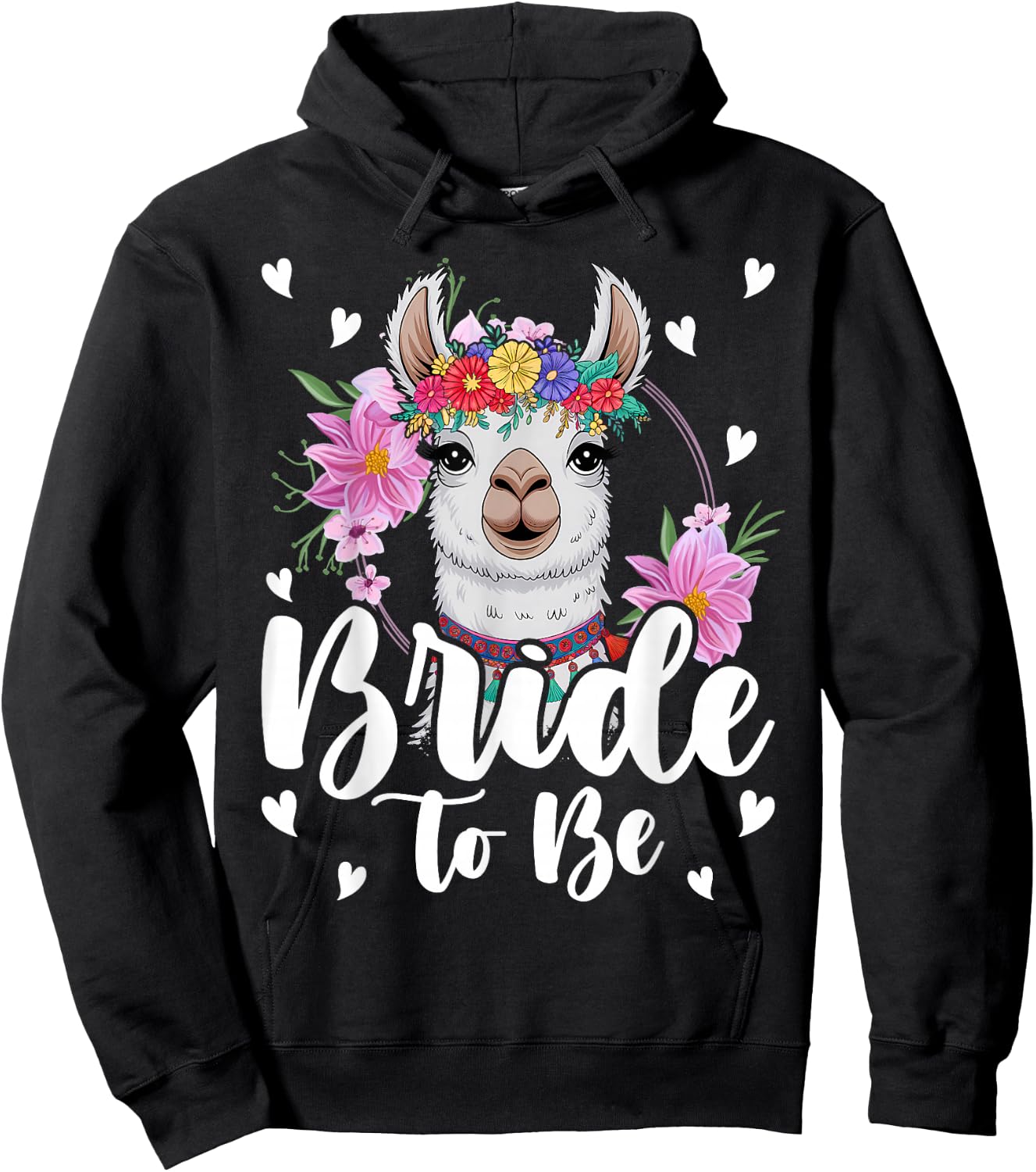 Llama Bride to Be Wedding Bridal Shower Alpaca Hoodie - Hoodie | Black