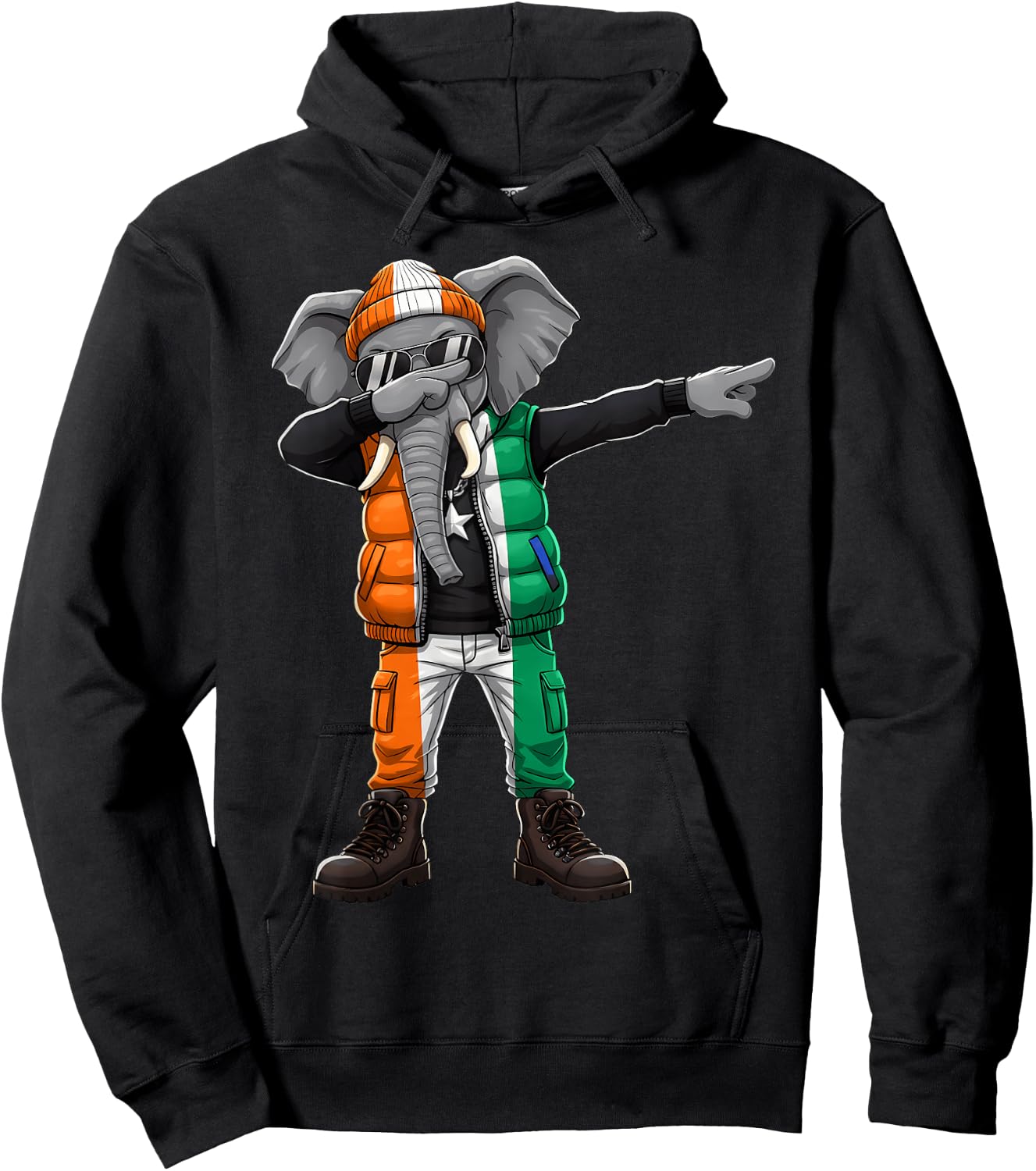 Ivory Coast Roots Elephant Ivorian Flag Cote D'Ivoire Hoodie - Hoodie | Black