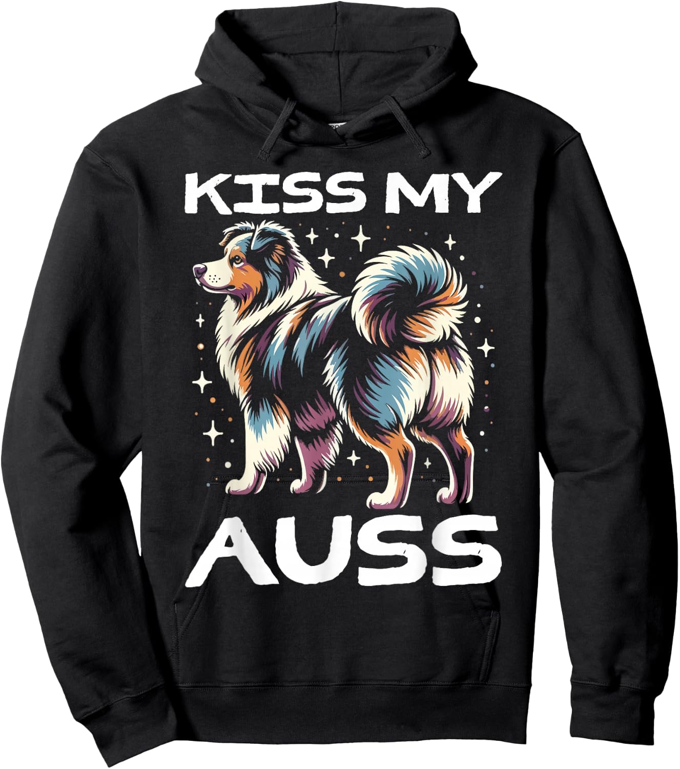 Australian Shepherd Dog Kiss Aussie Shepherd Dog Hoodie - Hoodie | Black