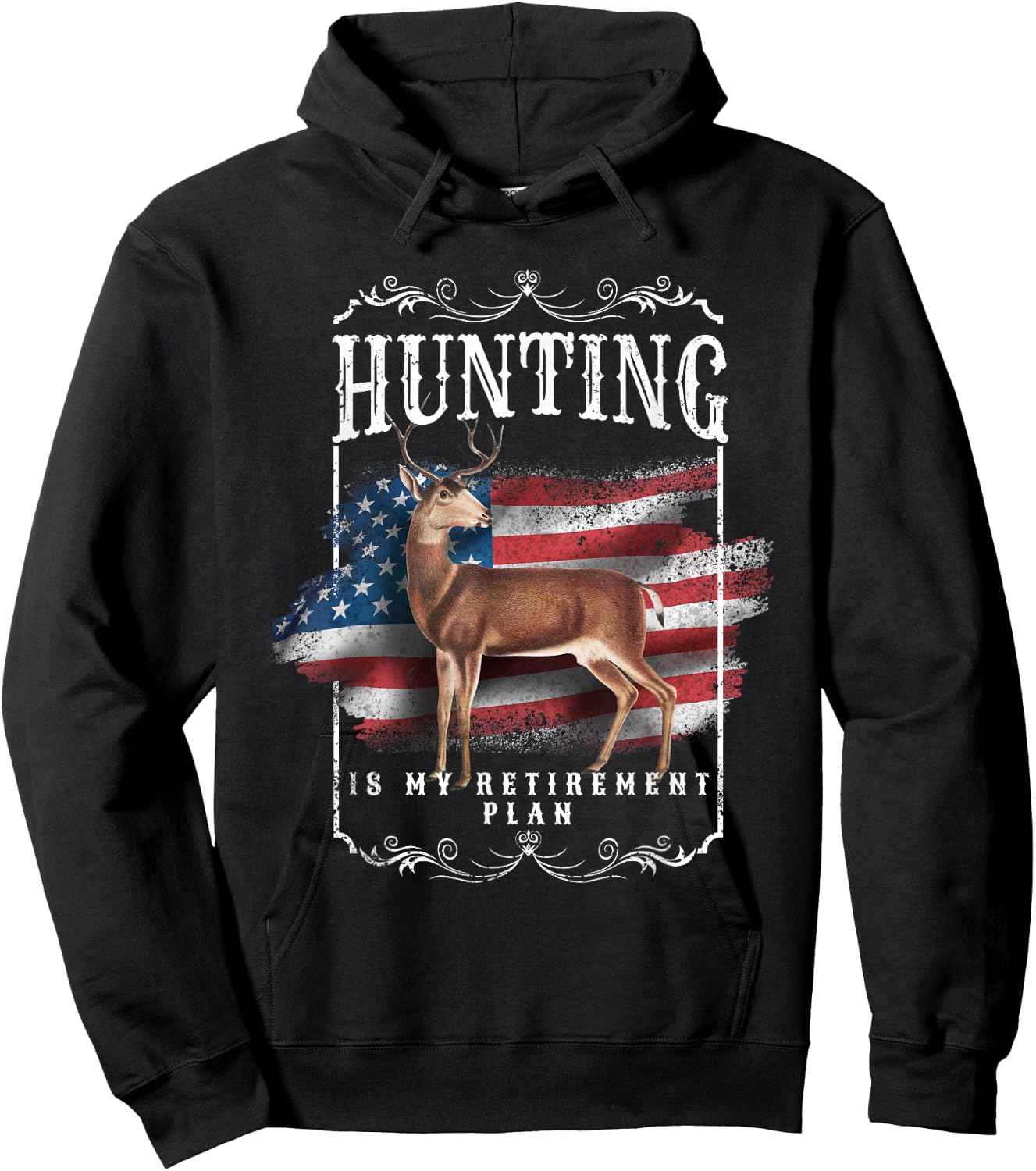Funny Dad Retired Grandpa Hunting is My Retirement Plan Hoodie - Hoodie | Black