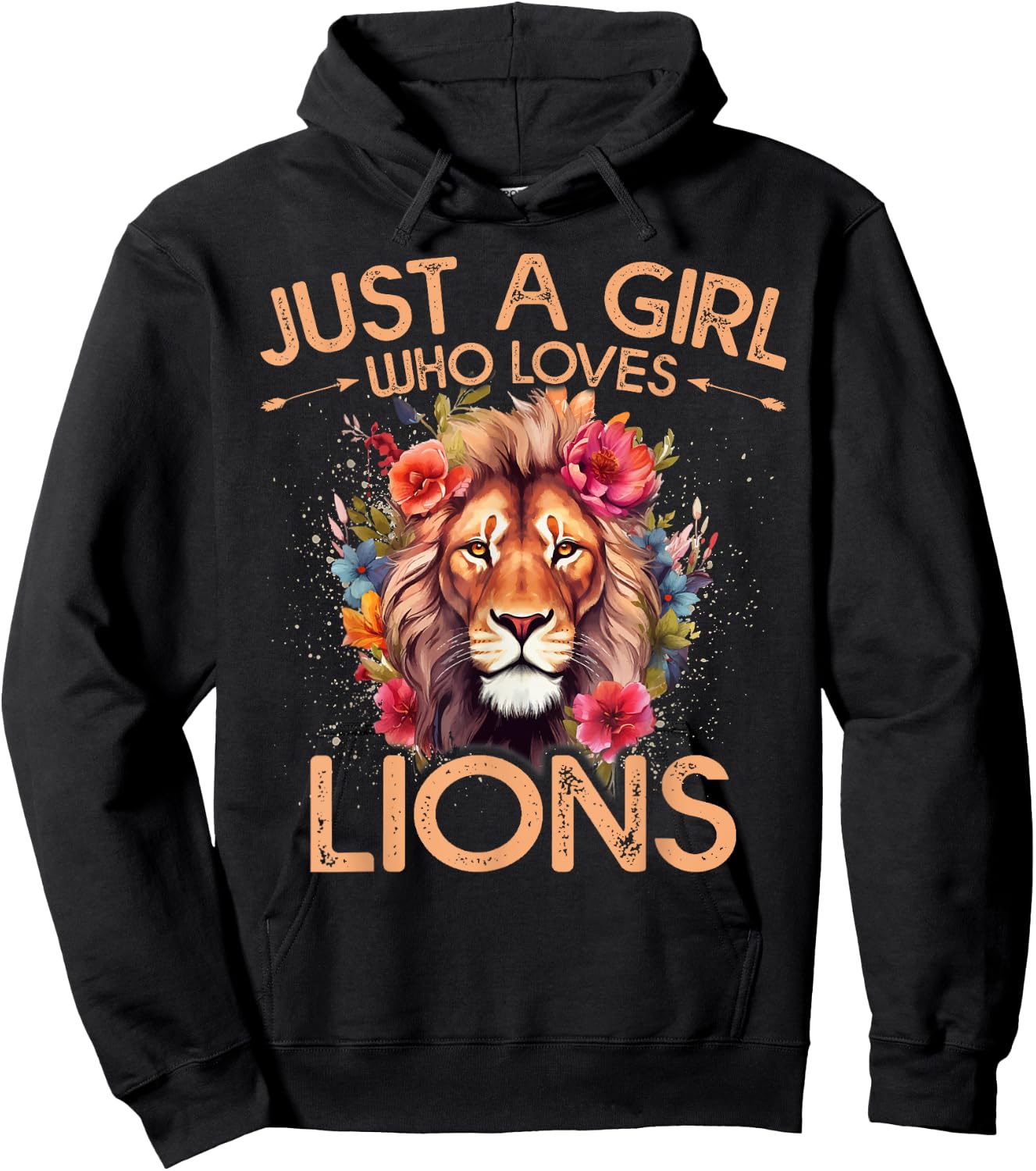 Floral Lion Just A Girl Who Loves Lions Hoodie - Hoodie | Black