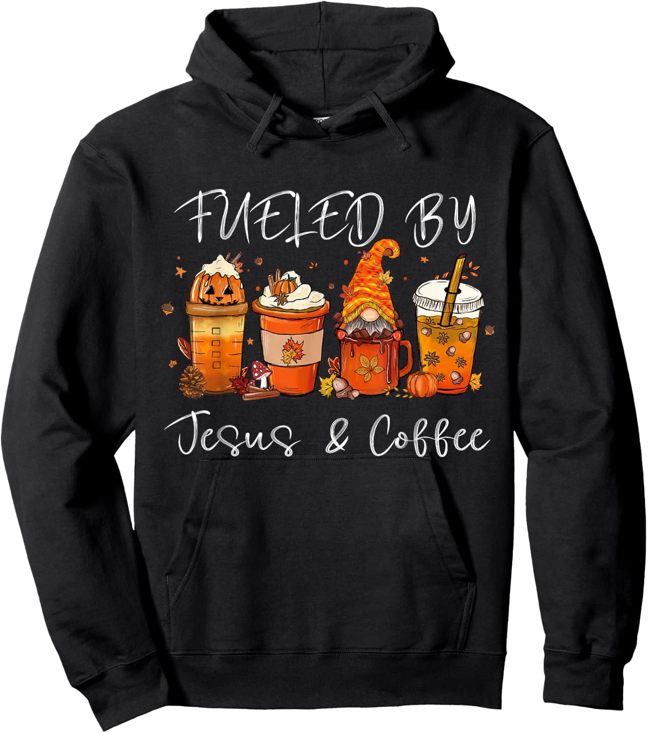 Fueled By Coffee Jesus Caffeine Lover Thanksgiving Day Hoodie - Hoodie | Black