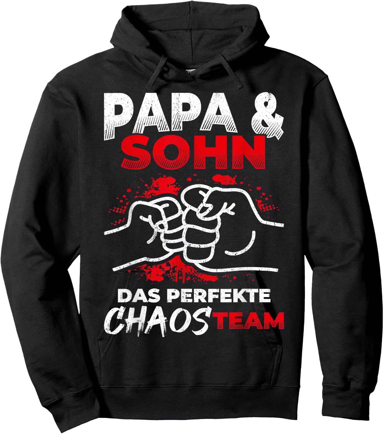 with German Text "Papa & Sohn Das Perfekte Chaos Team" [German Language], black Hoodie - Hoodie | Black