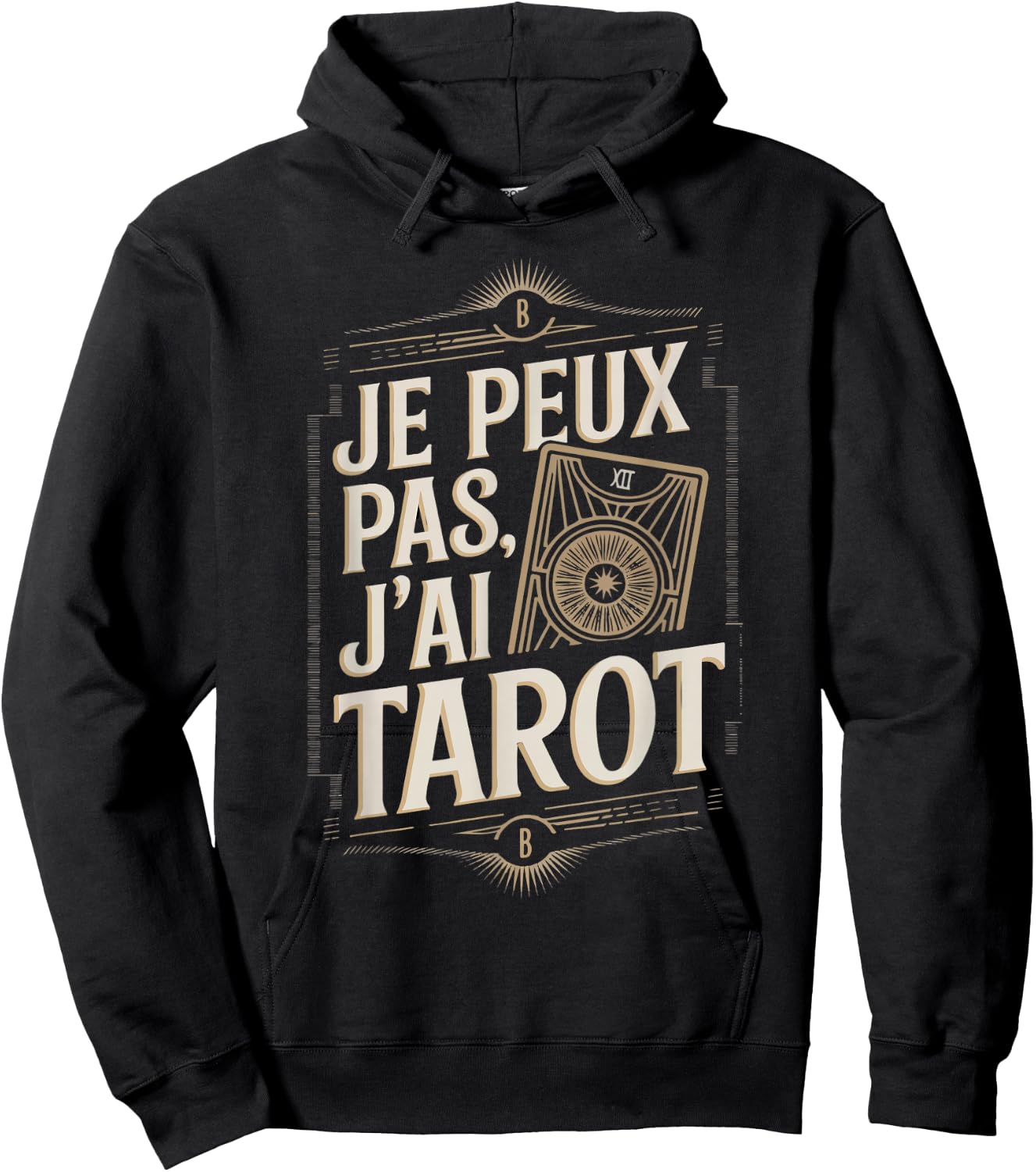 Je Peux Pas J'ai Tarot Man Funny Gift Hoodie - Hoodie | Black