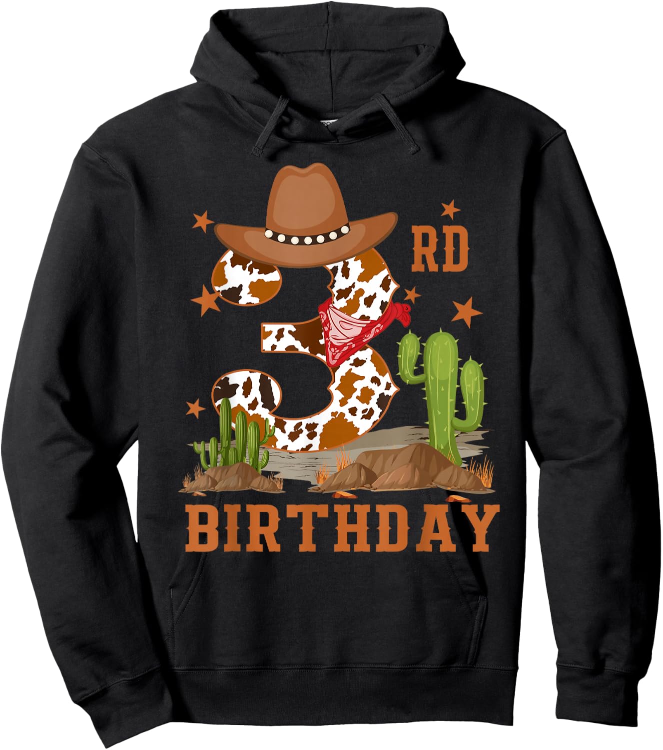 It's My 3rd Birthday Cowboy Western 3 Year Old Boy Bday Hoodie - Hoodie | Black