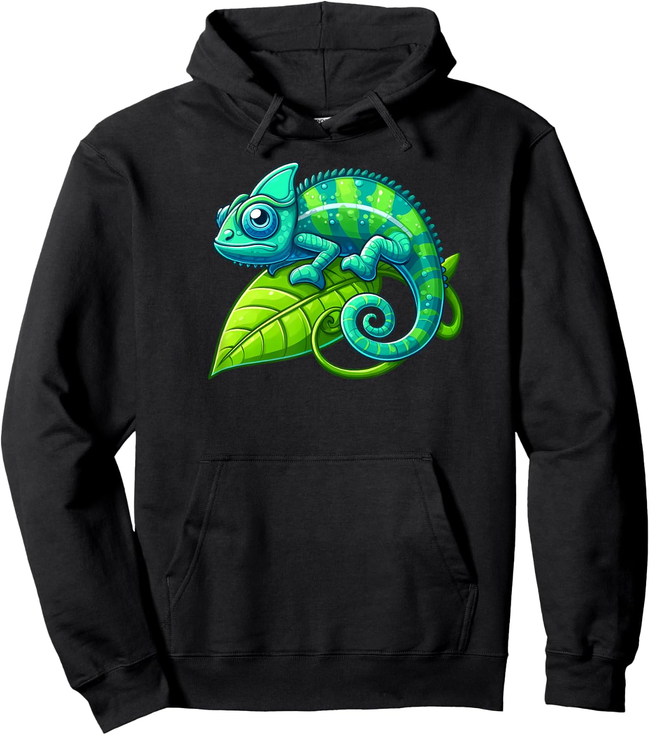 Blue Green Chameleon Hoodie - Hoodie | Black