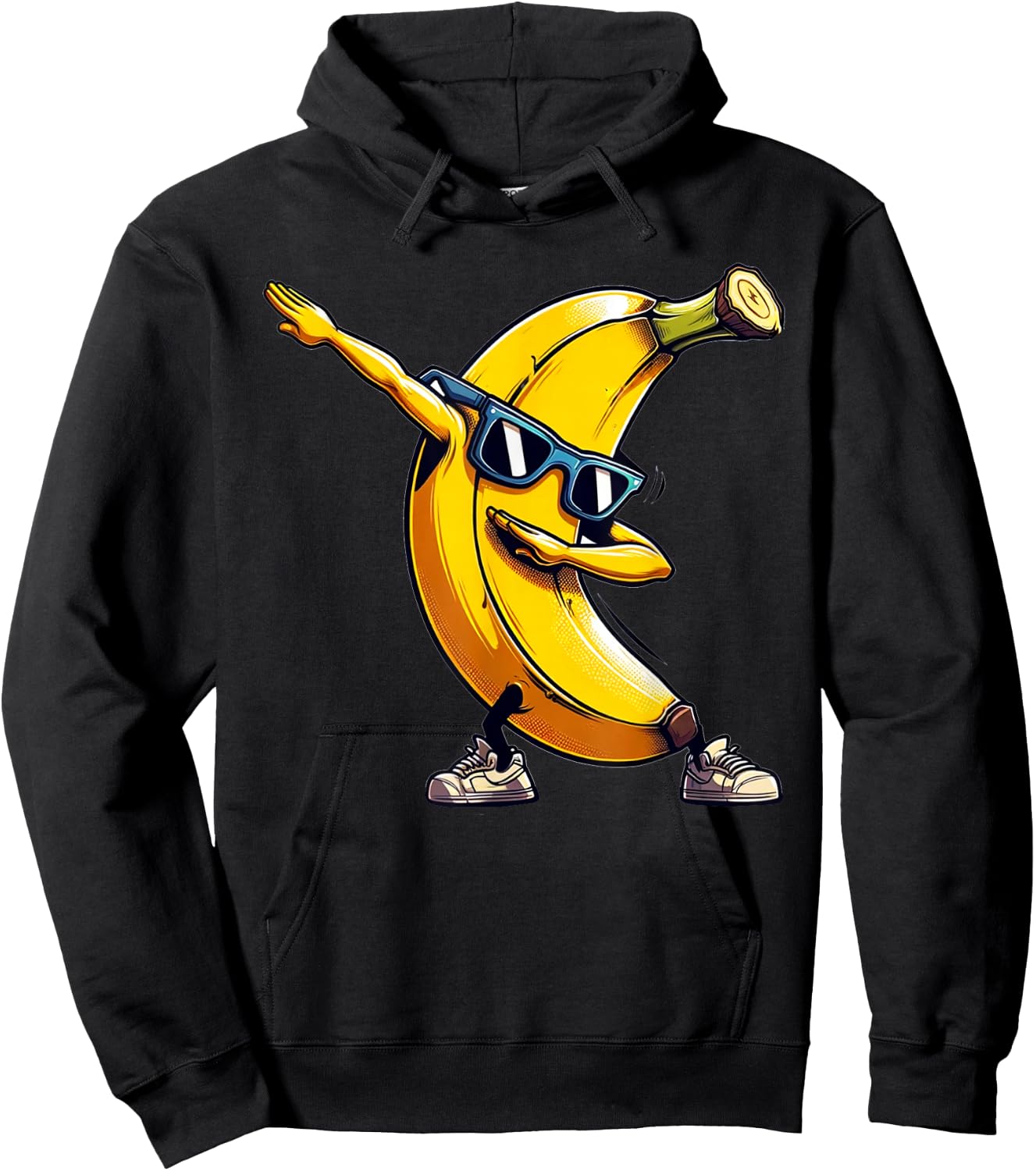 Dabbing Yellow Banana Funny Yellow Banana with Banana Motif , black Hoodie - Hoodie | Black