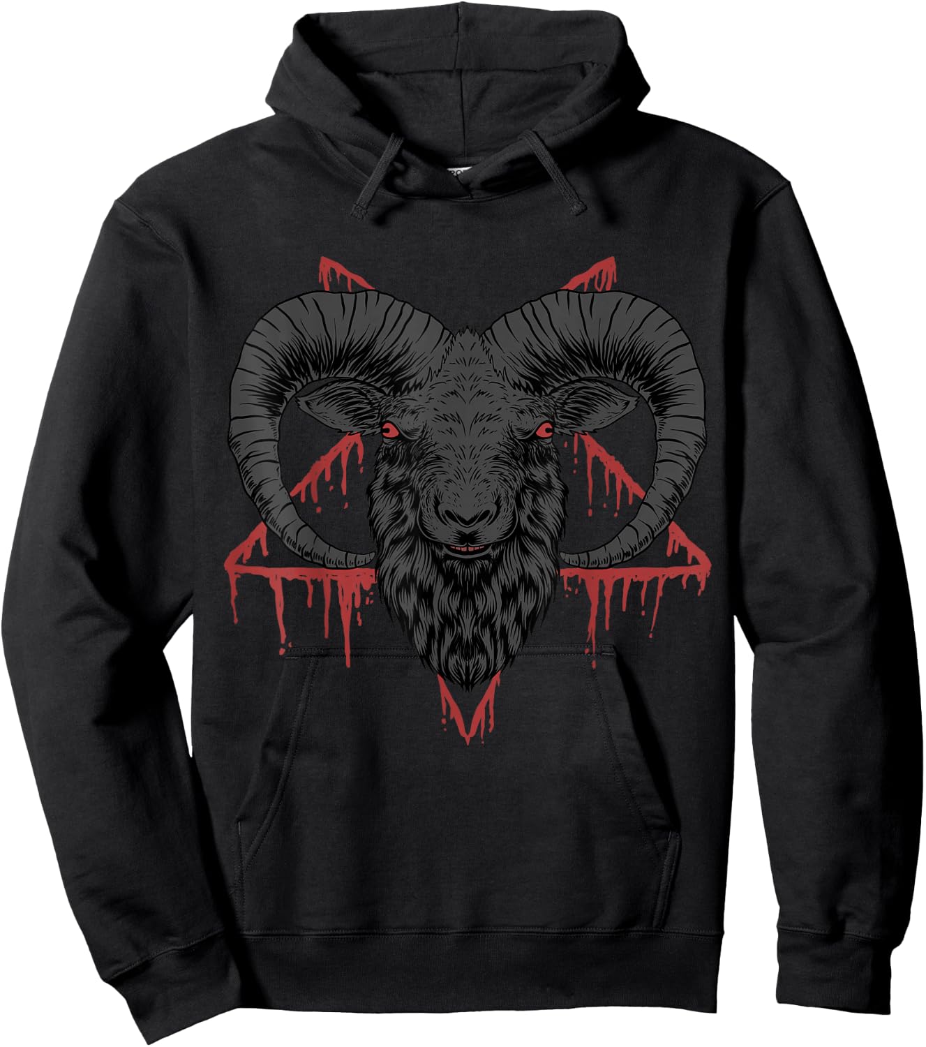 Baphomet Satanic Head Hoodie - Hoodie | Black