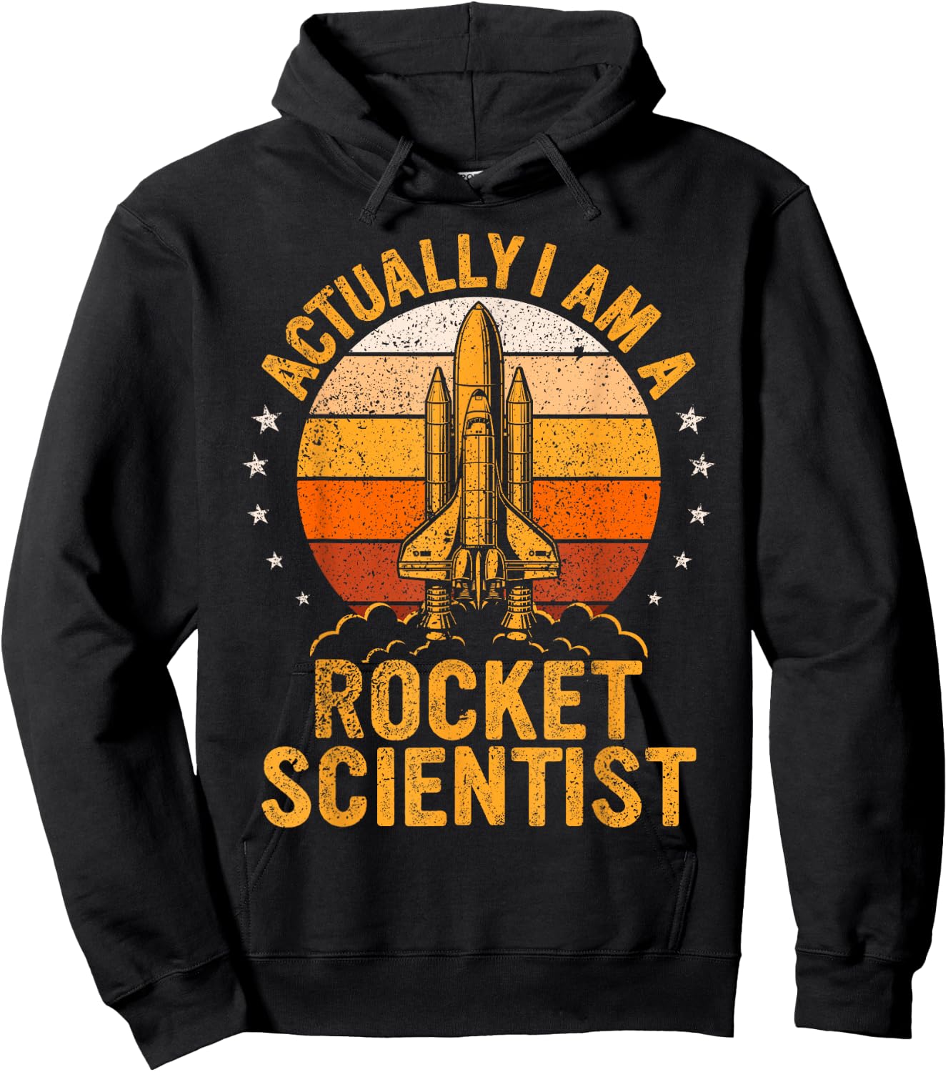 Actually I am A Rocket Scientist Spacecraft Rocket Science Hoodie - Hoodie | Black