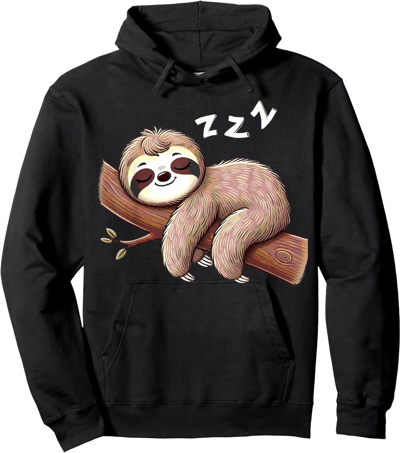 Funny Sloth Sleeping On Tree Branch Sleep Nap Lover Hoodie - Hoodie | Black