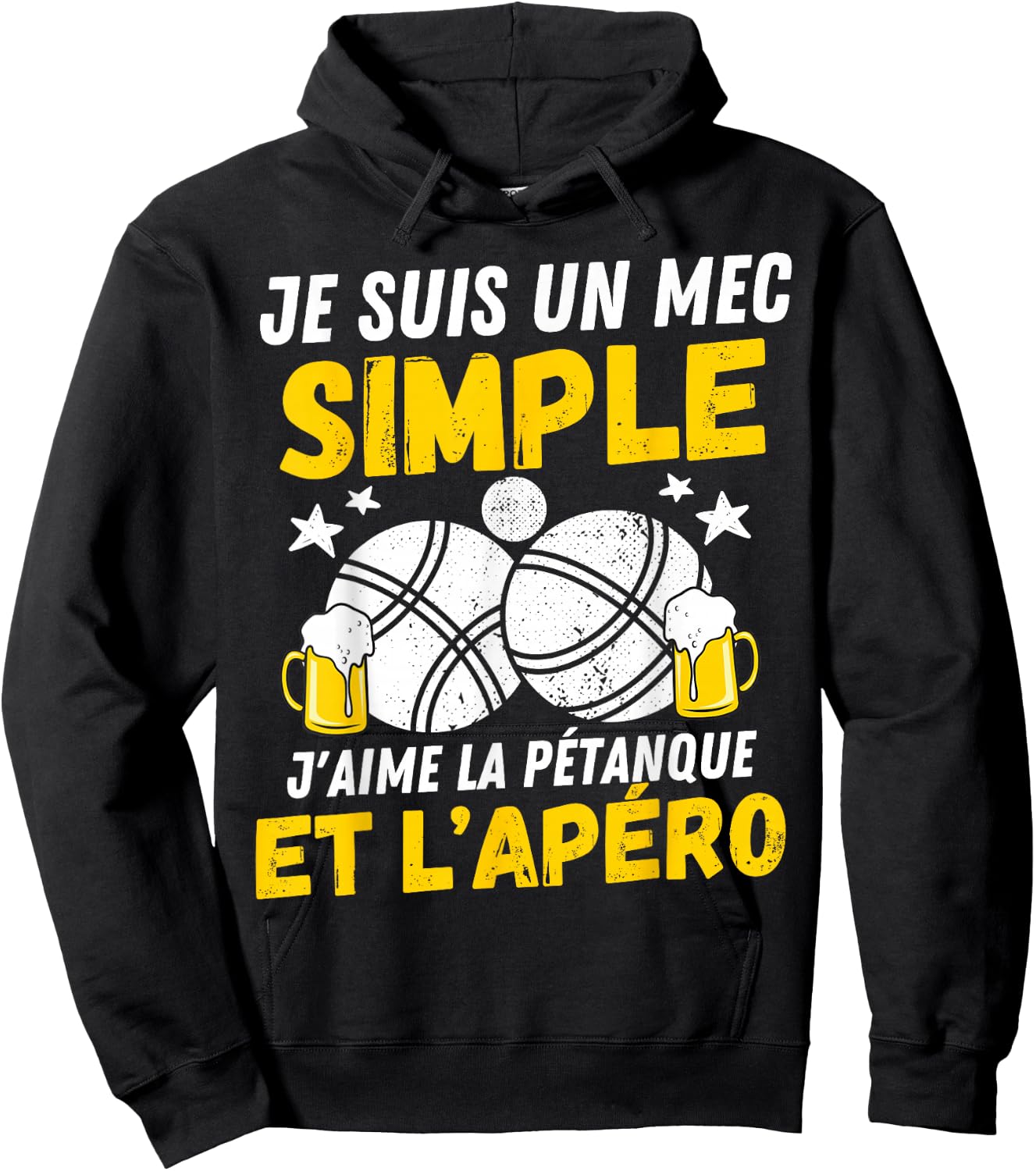 Guy simple aperitif pétanque funny boccia bouliste pétanque Hoodie - Hoodie | Black