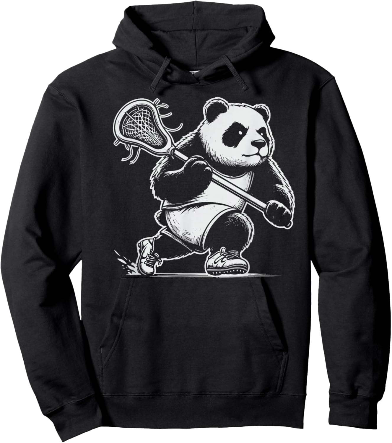 Awesome Panda Lacrosse Lax Dude Hoodie - Hoodie | Black