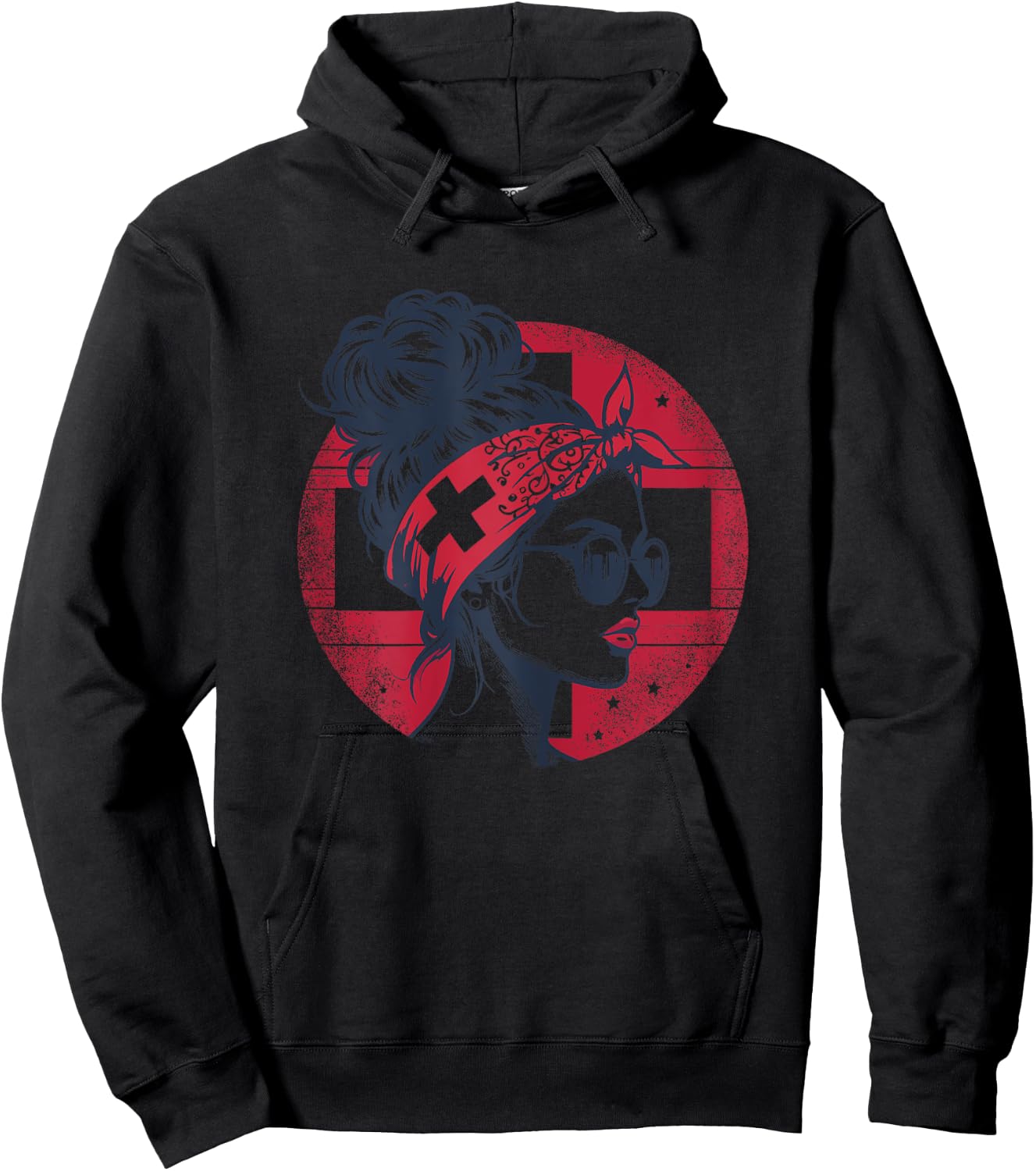 Switzerland Fan Item Women's Messy Bun Switzerland Flag , White Hoodie - Hoodie | Black