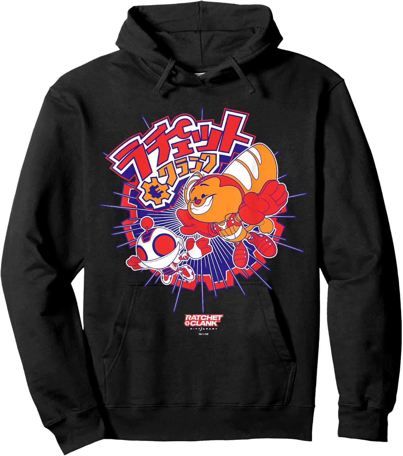 Ratchet and Clank Colourful Retro Illustration Video Game Hoodie - Hoodie | Black