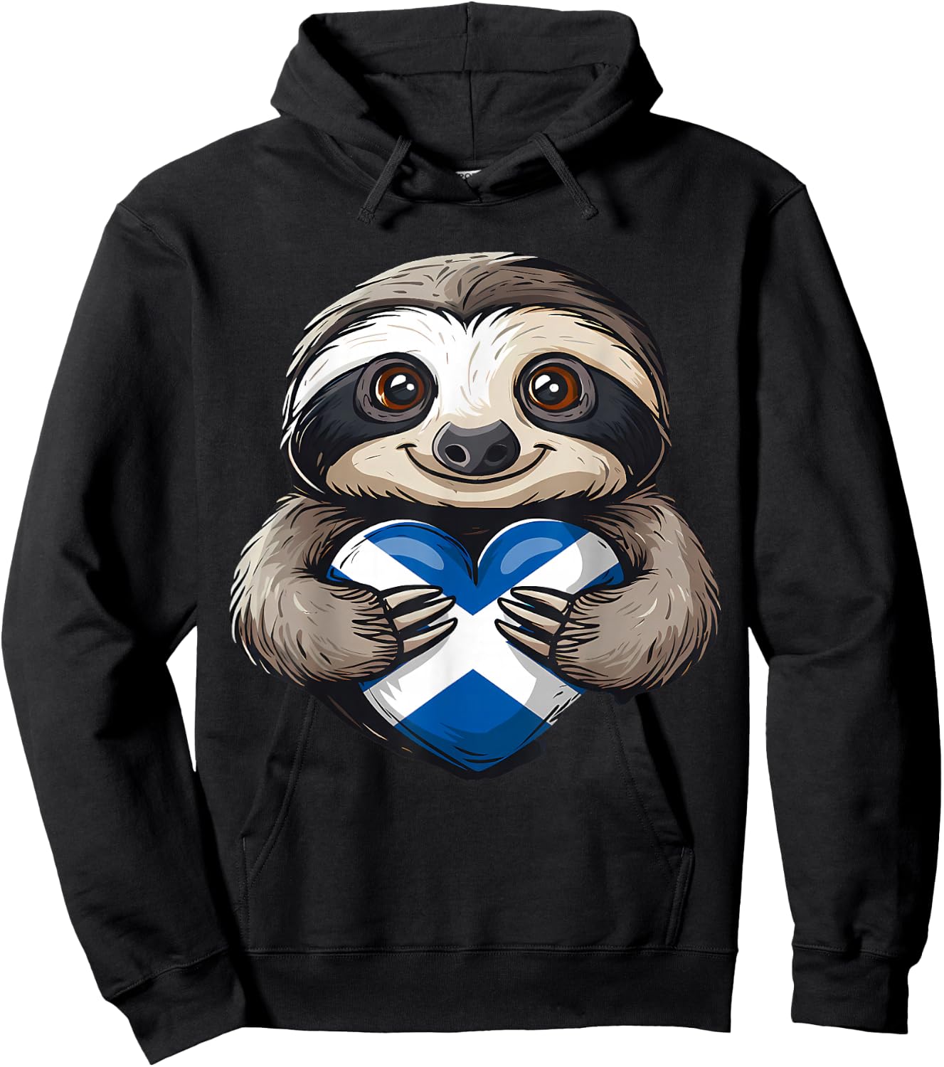Scotland Roots Sloth Scottish Flag Hoodie - Hoodie | Black
