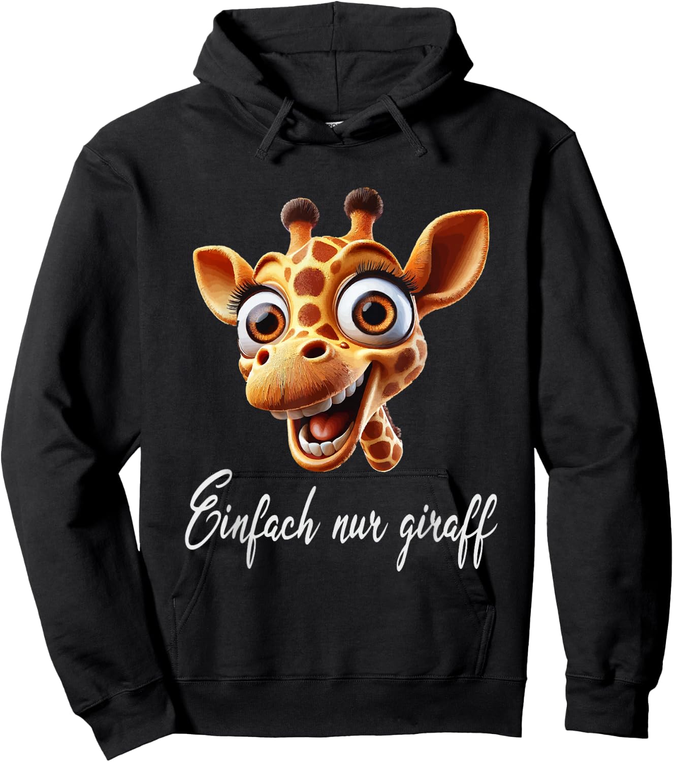 Lustige Giraffe mit coolem Spruch Giraffenkopf Hoodie - Hoodie | Black