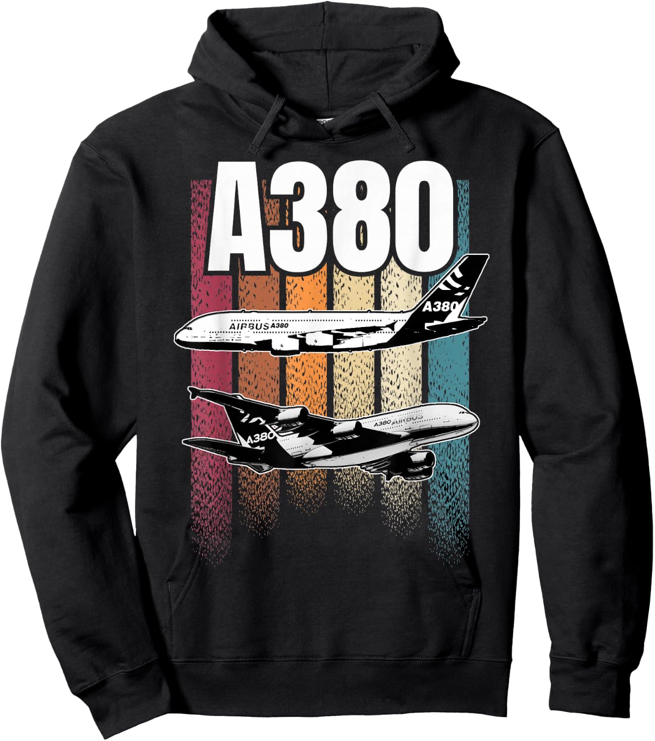 Passenger Plane A380 , black Hoodie - Hoodie | Black