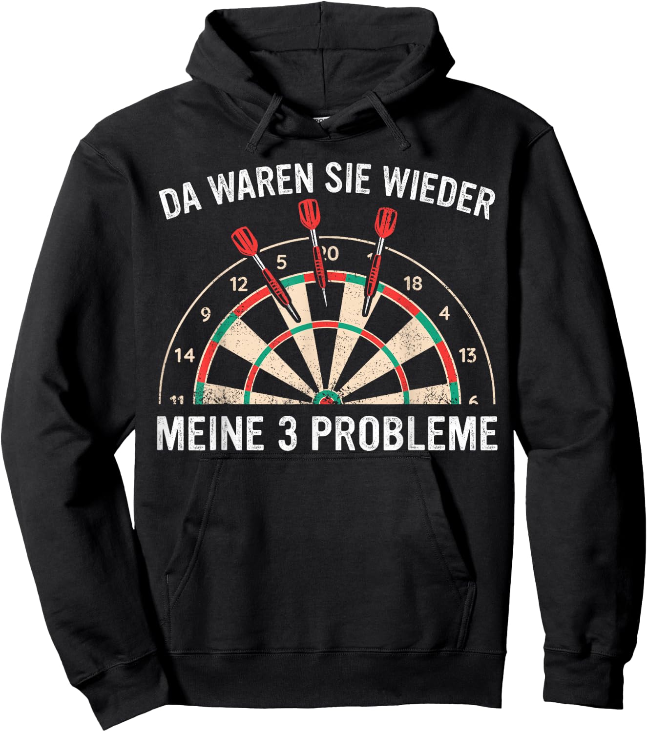 Dart Da waren sie wieder meine 3 Probleme Darts , black Hoodie - Hoodie | Black