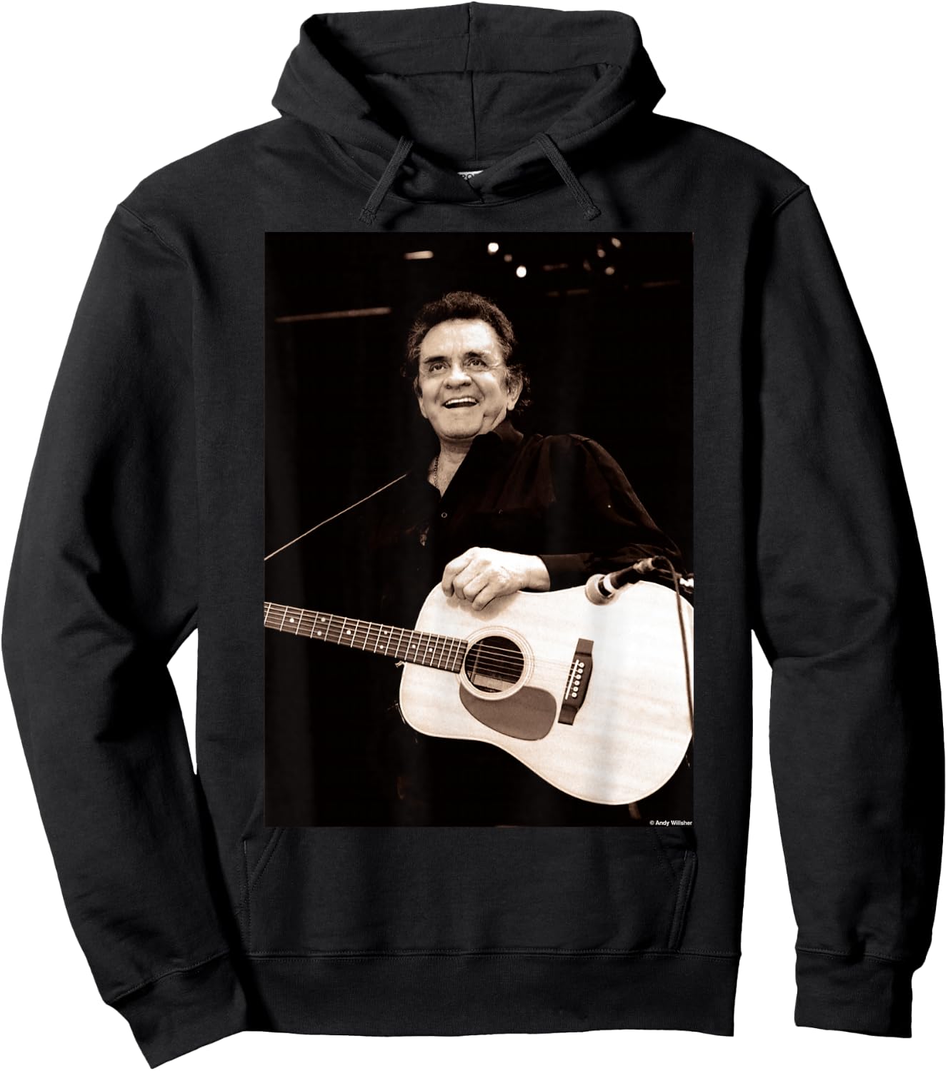 Johnny Cash Live At Glastonbury 1994 By Andy Willsher Hoodie - Hoodie | Black