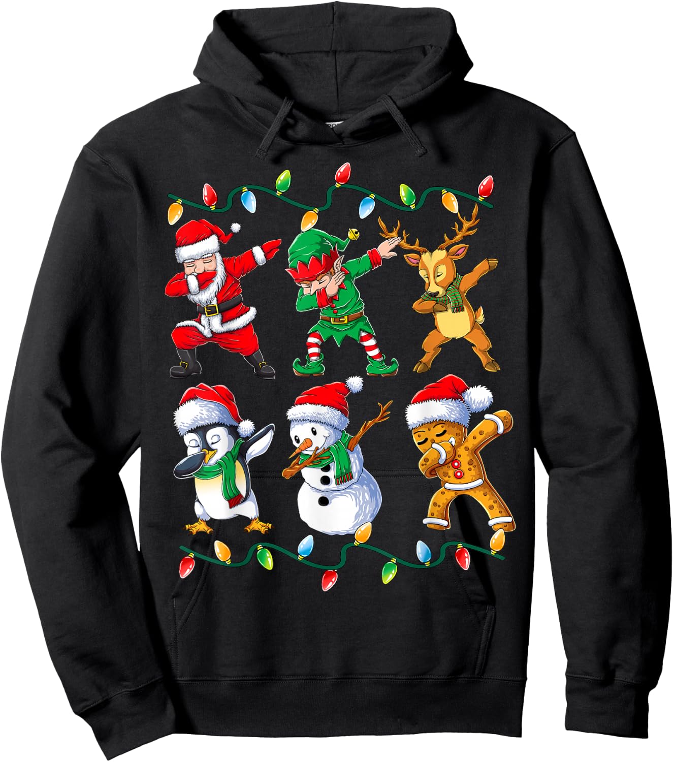 Dabbing Santa Friends Xmas Gifts Men Kids Boys Christmas Hoodie - Hoodie | Black