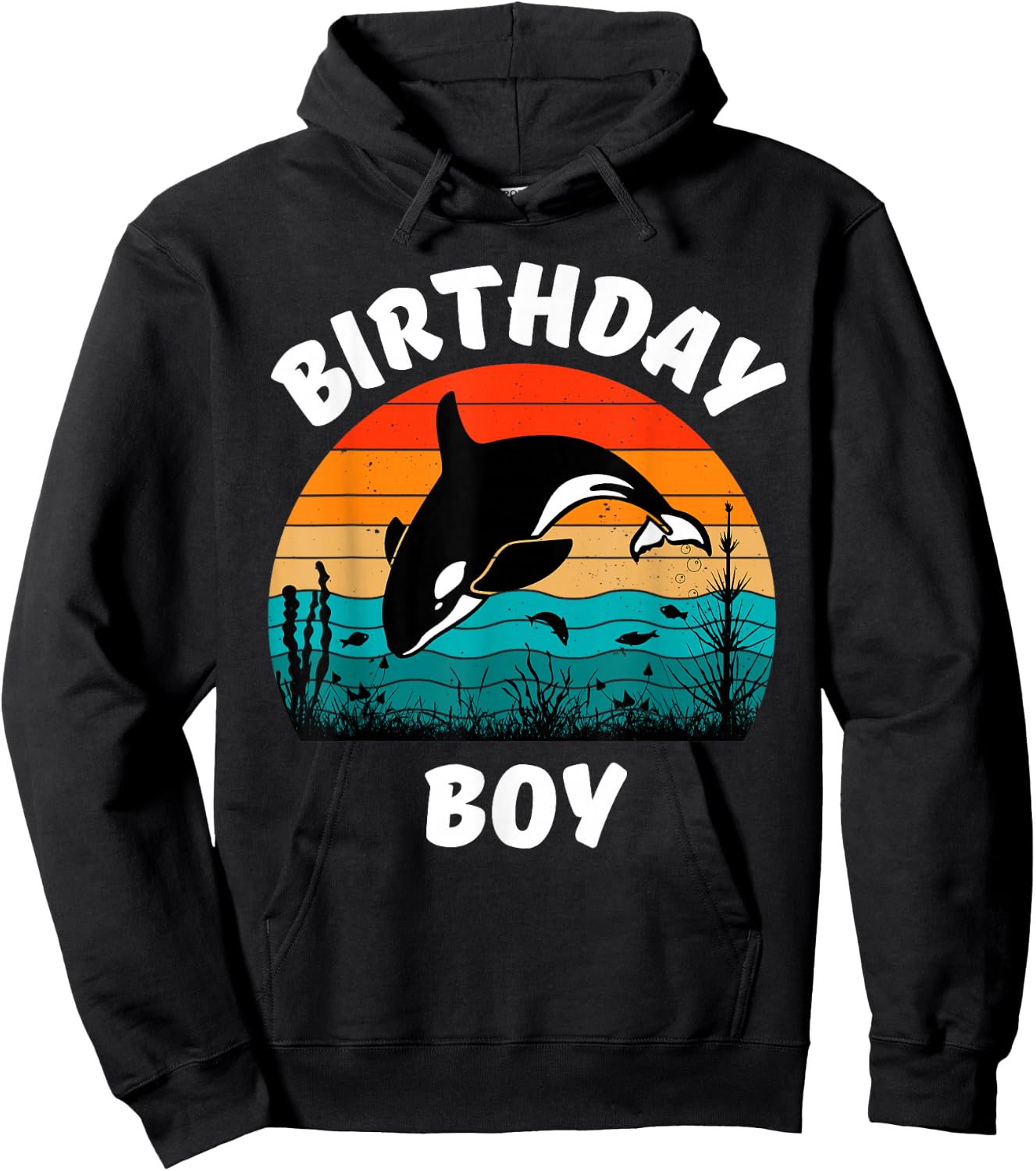 Cool Orca Whale Birthday Boy Teenage Brother Gift Hoodie - Hoodie | Black