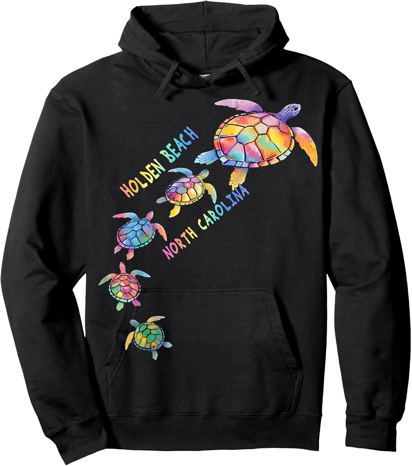 Holden Beach North Carolina Sea Turtle Lover Vacation Hoodie - Hoodie | Black