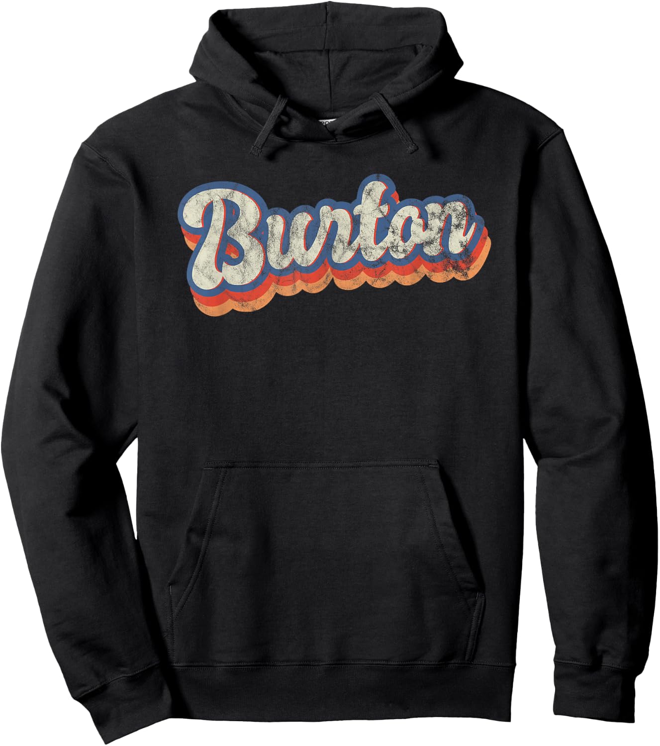 Burton Personalised Name Shirt, Custom Writing 70s , black Hoodie - Hoodie | Black