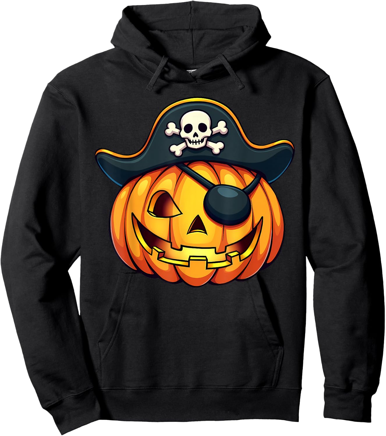 Cute Pirate Jack O Lantern Pumpkin Halloween Costume Hoodie - Hoodie | Black