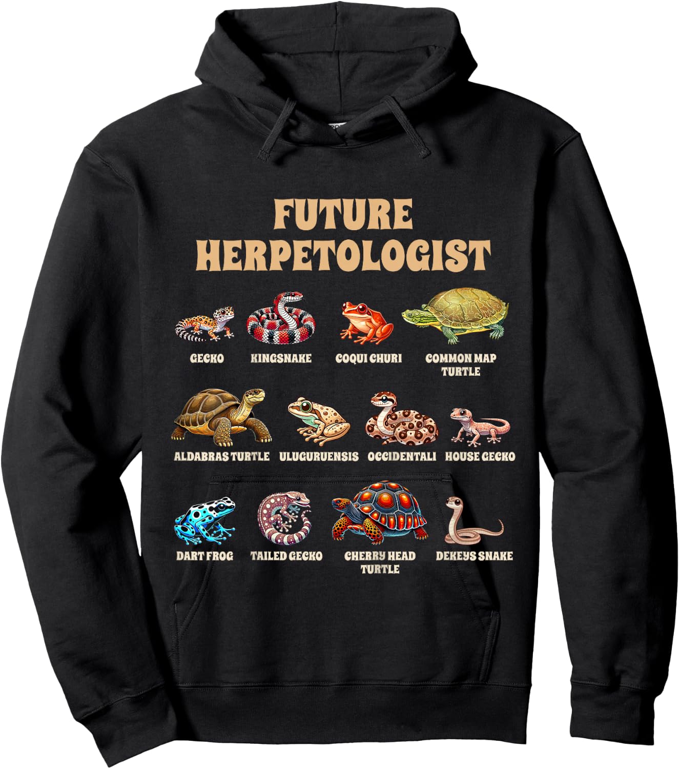 Kids Lizard Lover Reptile Lover Herpetology Future Herpetologist Hoodie - Hoodie | Black