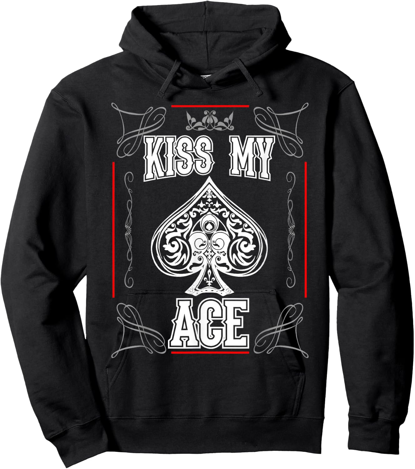 Kiss My Ace of Spades Funny Hoodie - Hoodie | Black