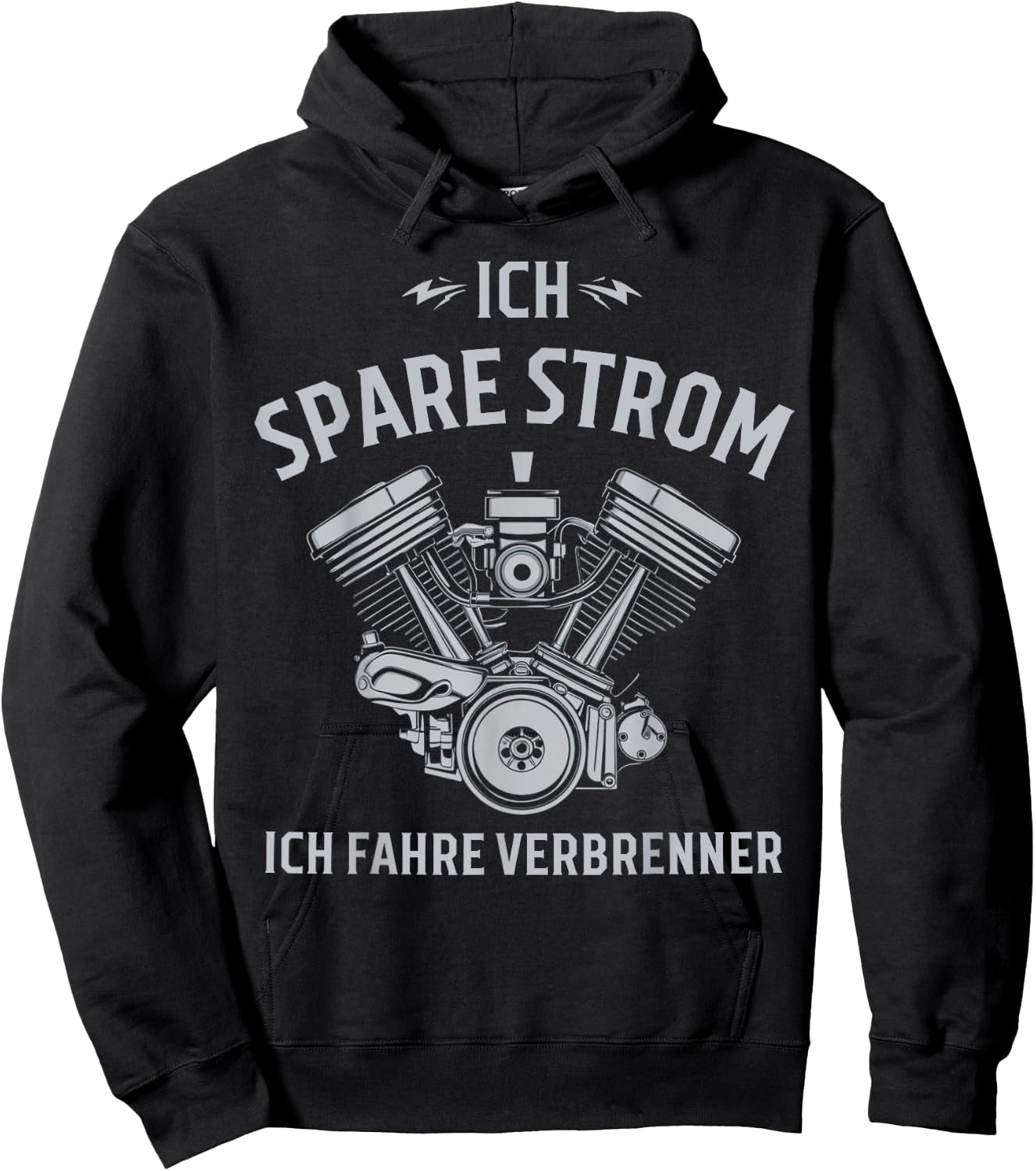 Ich Spare Strom Ich Fahre Verbrenner Hoodie - Hoodie | Black